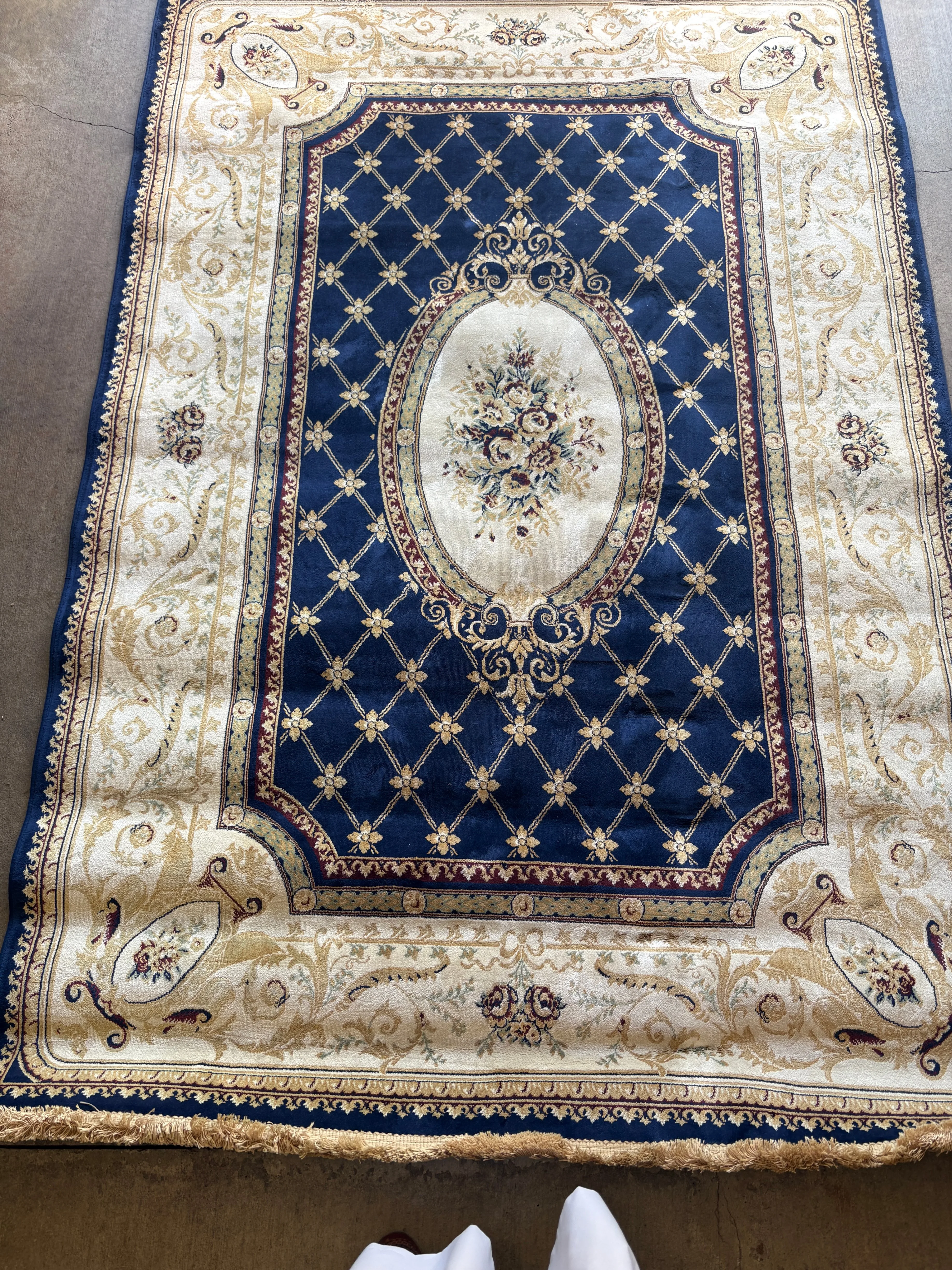 Persian Style Low-Pile Area Rug – 5' × 7'6" – $60