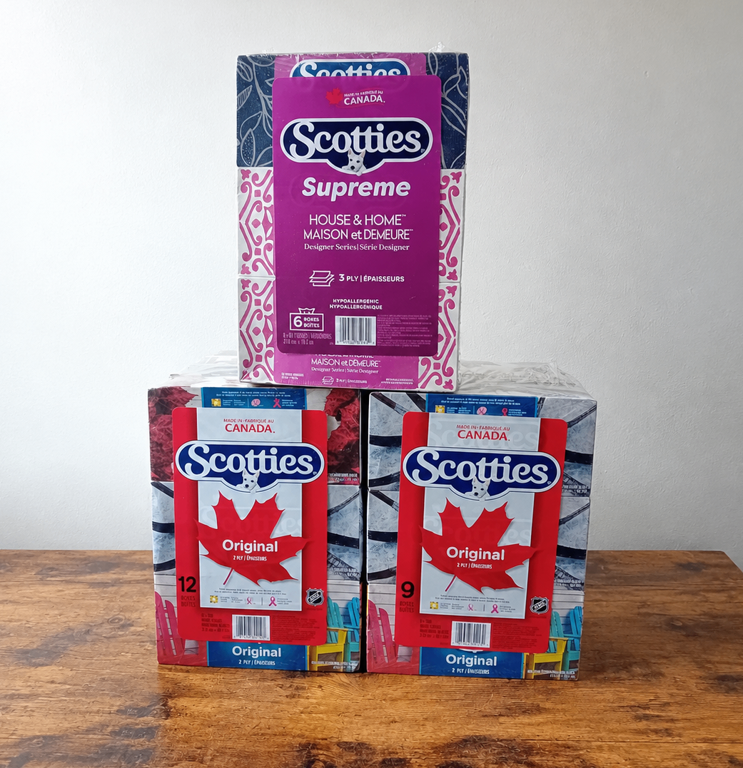 27 Boxes Scotties Facial Tissues