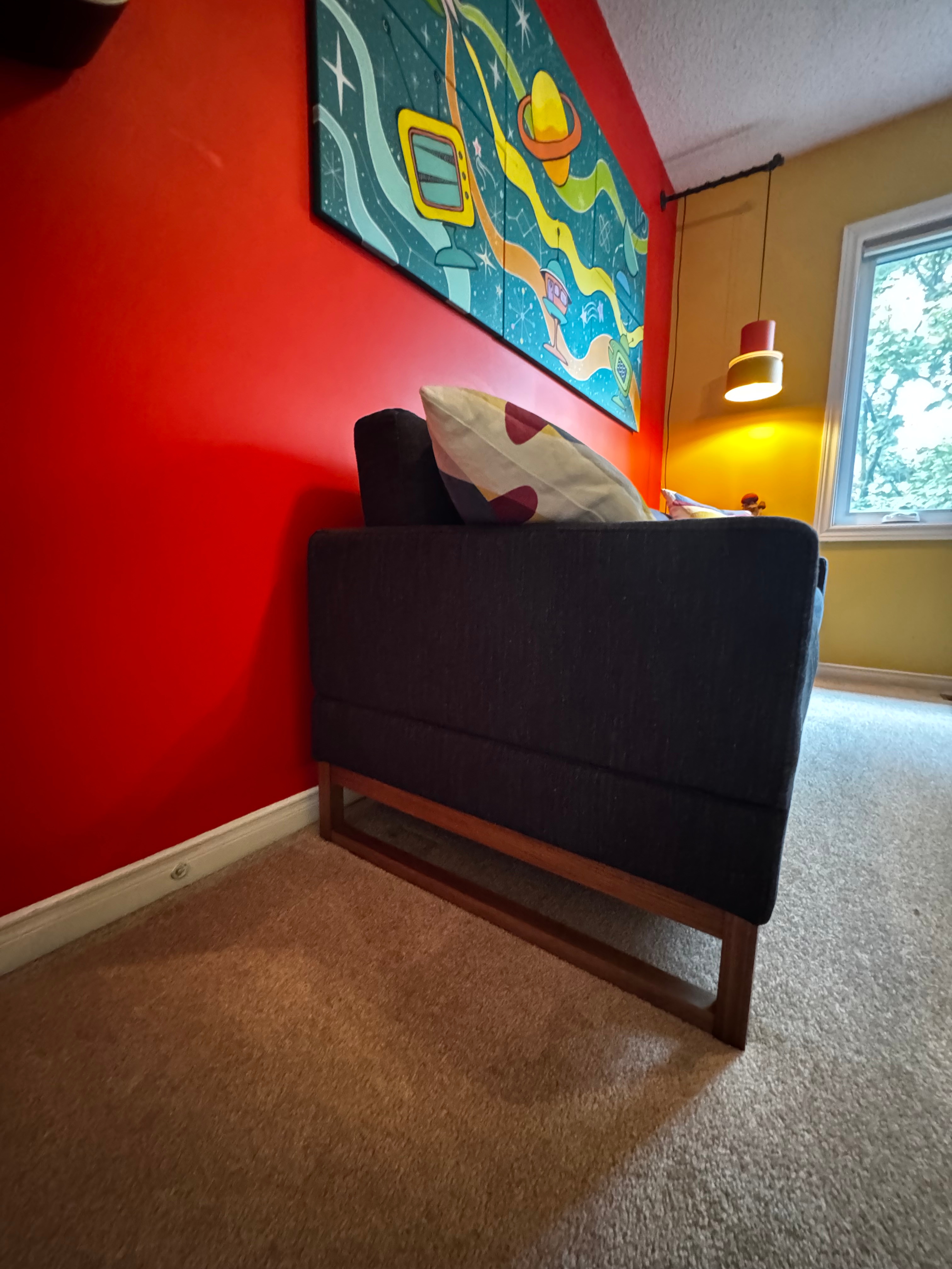 Blu Dot "Diplomat" Sleeper Sofa – Solid Walnut & Tofte Navy - photo 5