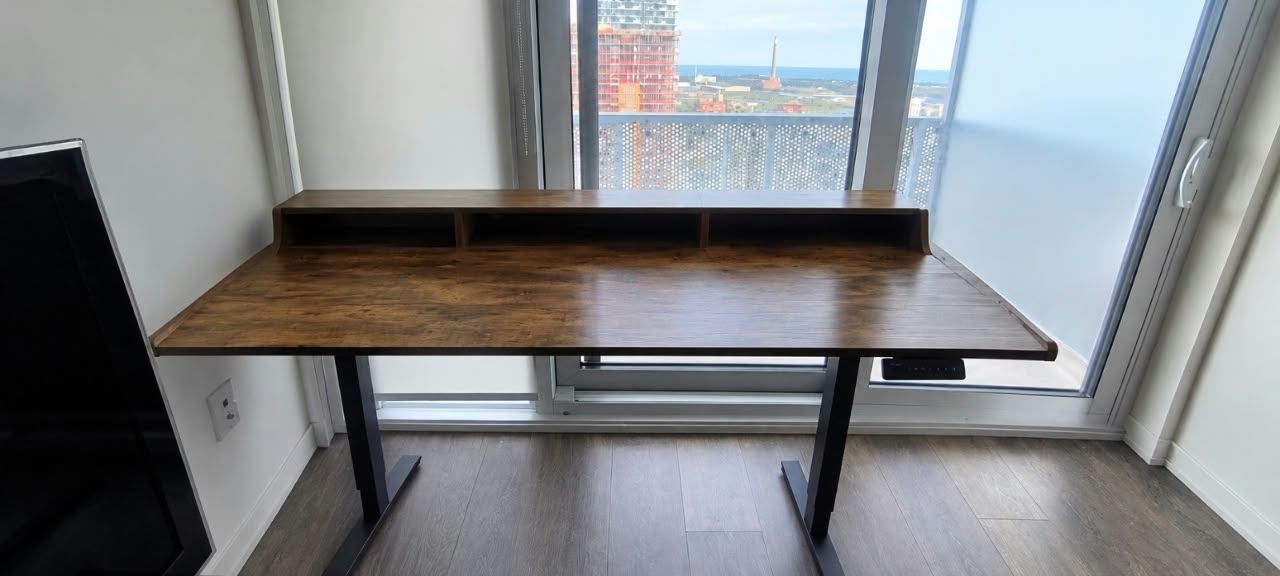 Adjustable Height Standing Desk with Monitor Shelf