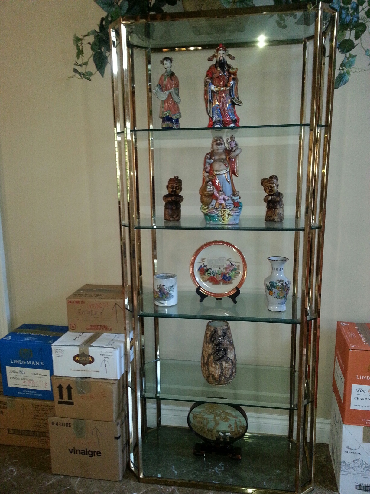 Brass & Glass Etegere