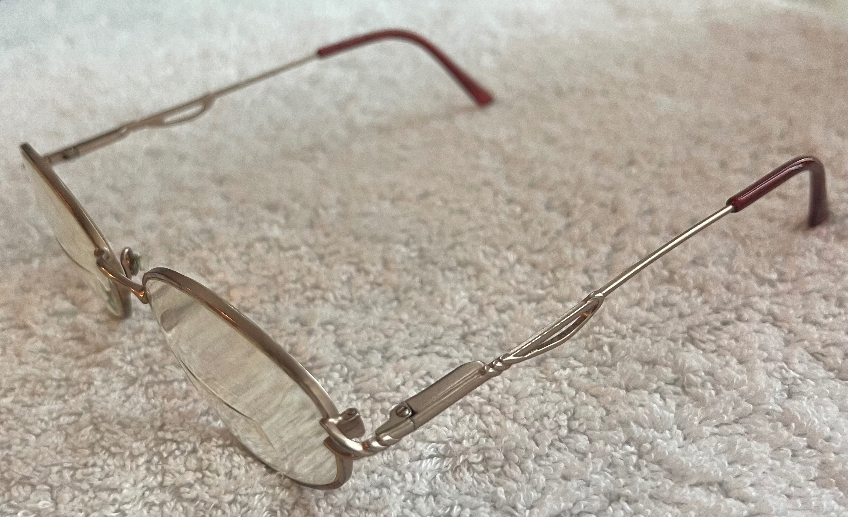 Vintage 90s Gold Wire Oval Eyeglass Frame - Filigree Arms - photo 3