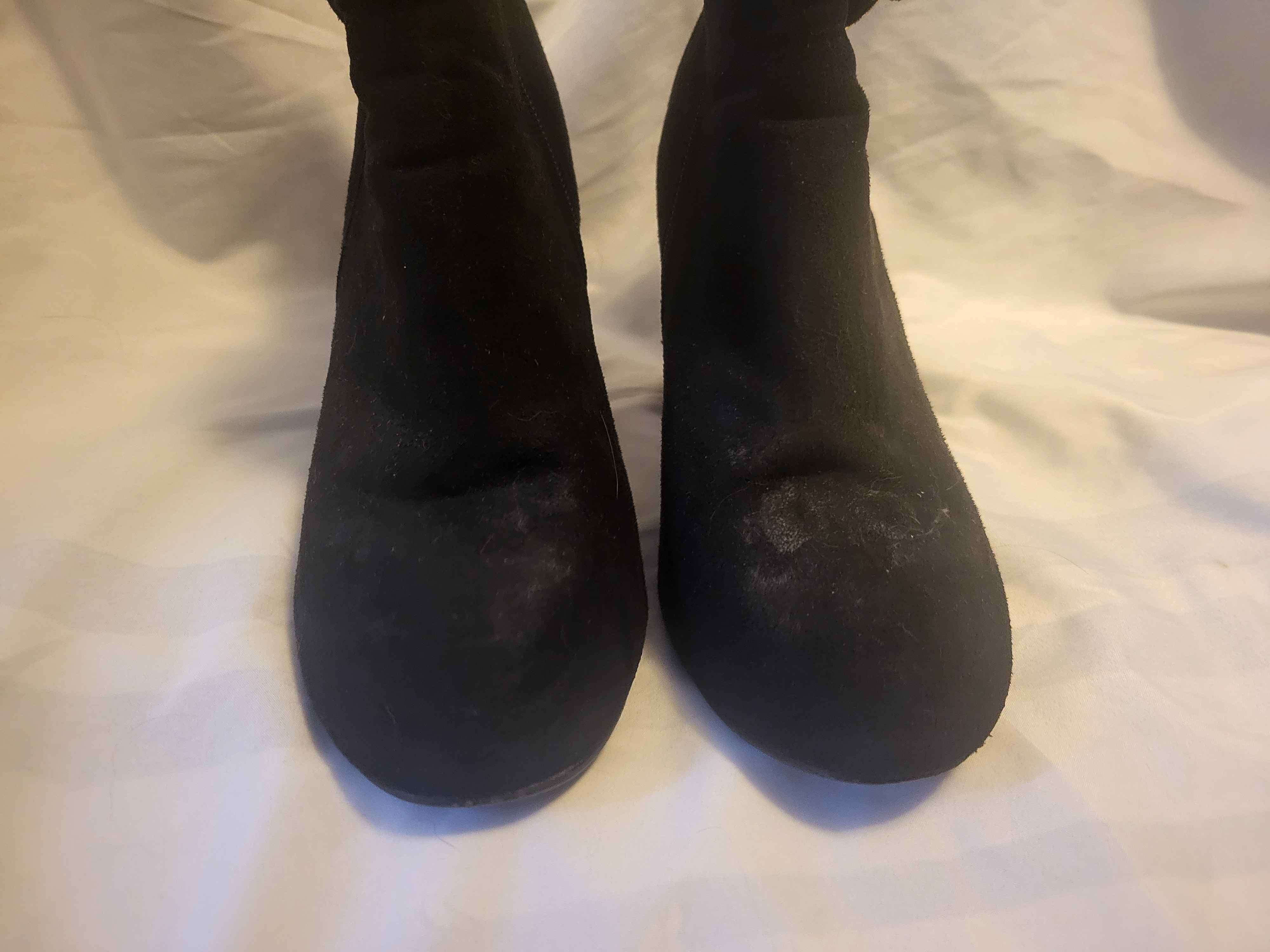 Heeled Suede Boot W/ Faux buckle - photo 3