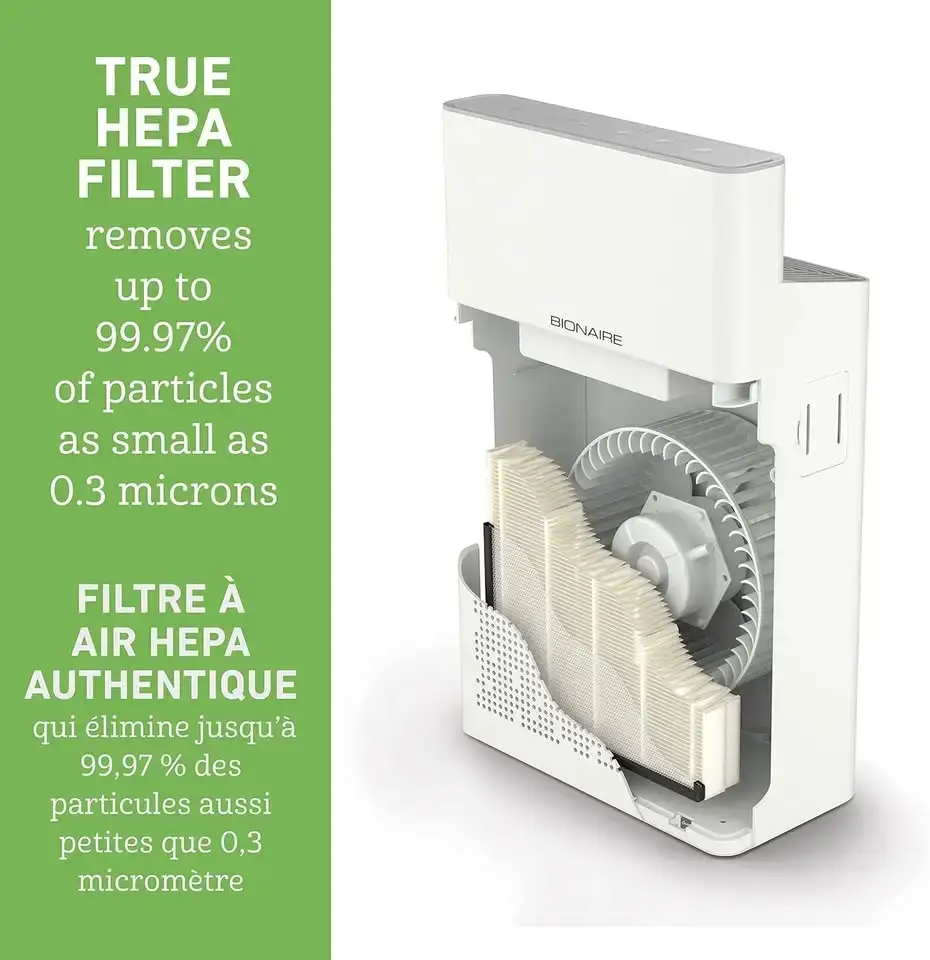 Bionaire Allergen Remover True HEPA Console Air Purifier, White - photo 2