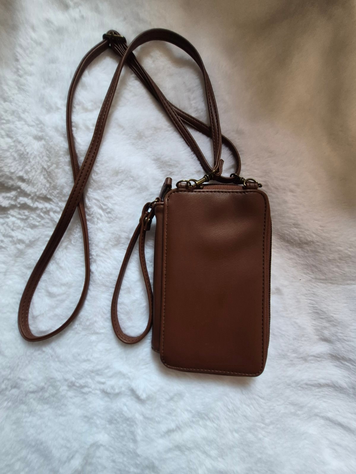 Denver Hayes Brown Faux Leather Crossbody Wallet Bag - photo 5