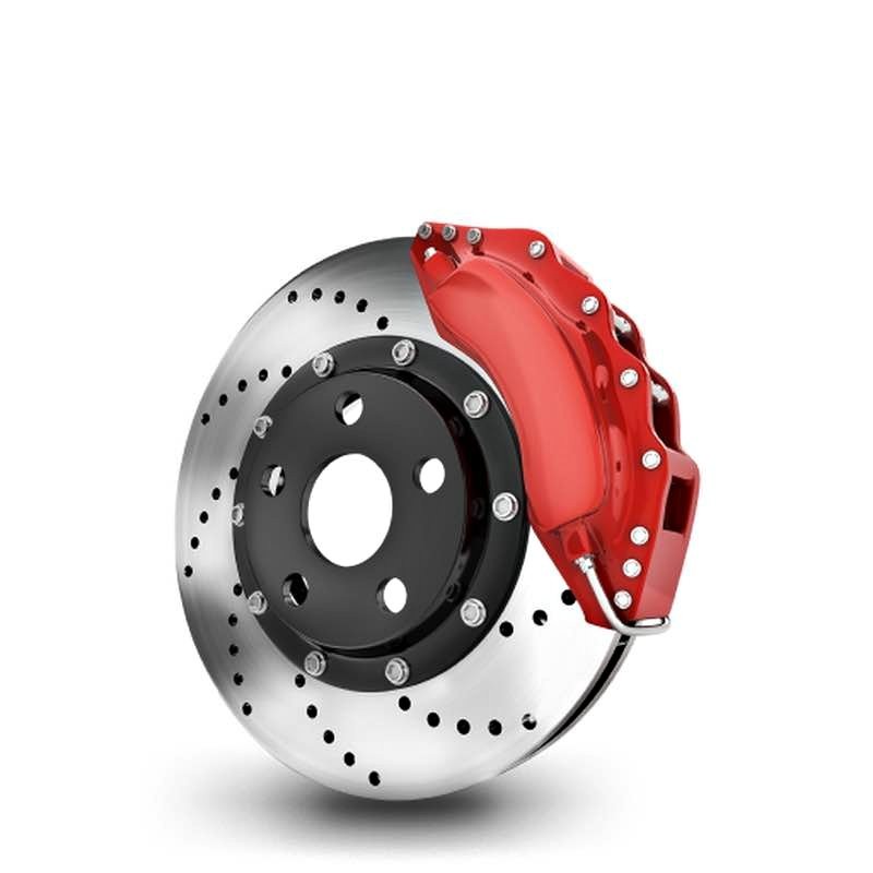 Red Brake Caliper and Rotor