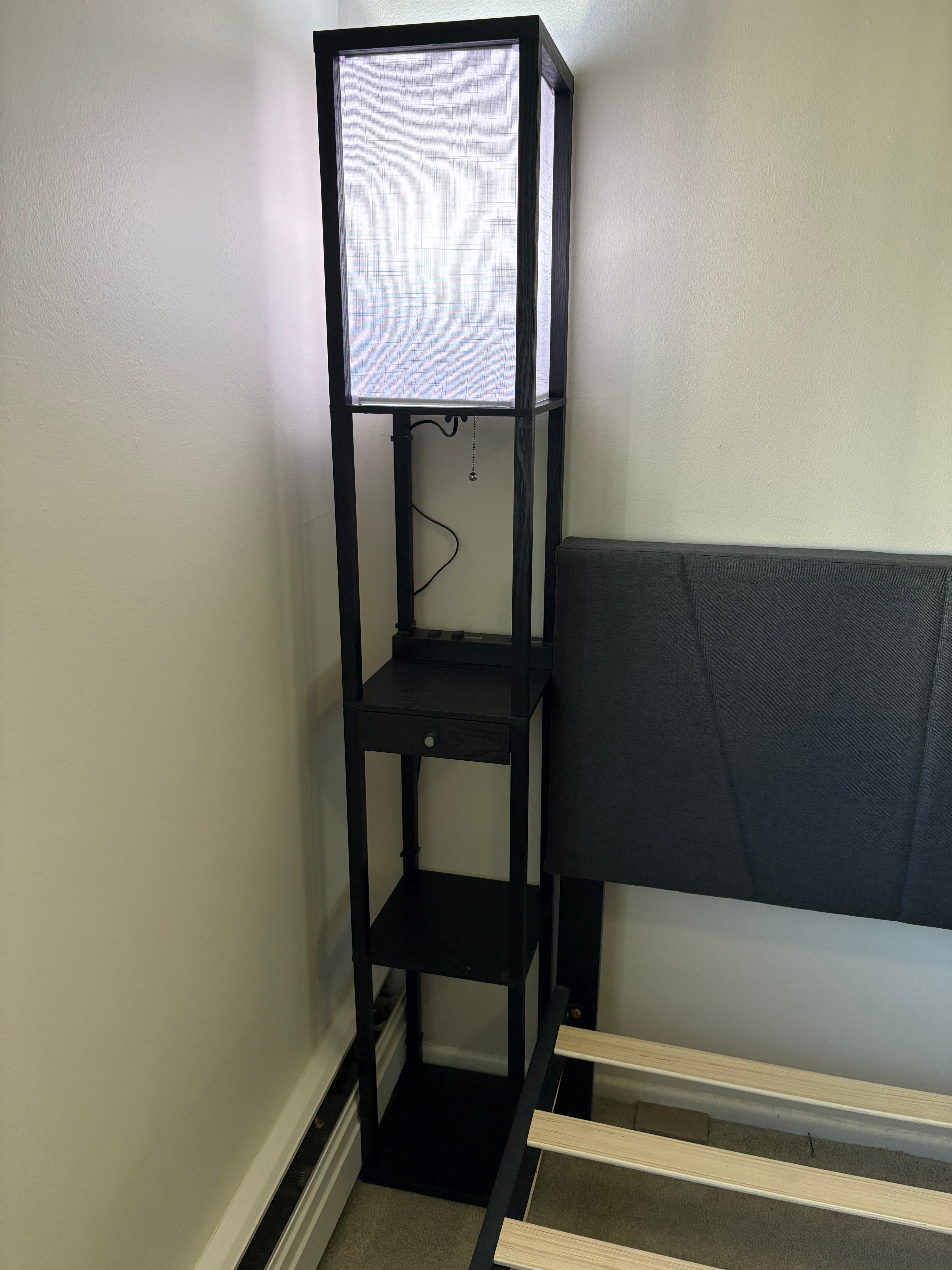 Floor Lamp with Shelves & Drawer - photo 2