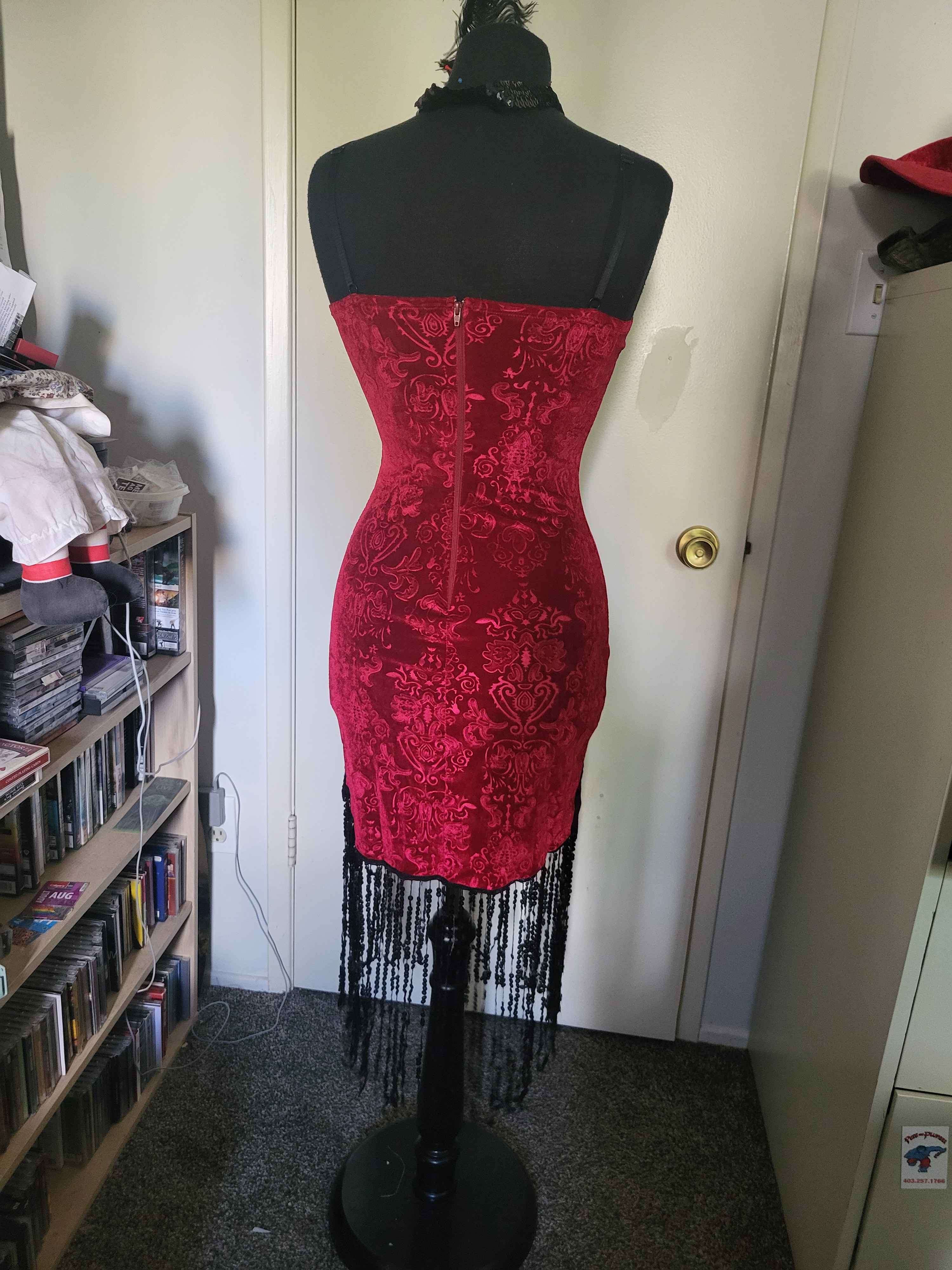 Red Stretchy Flapper Dress W/ Head Band - photo 3
