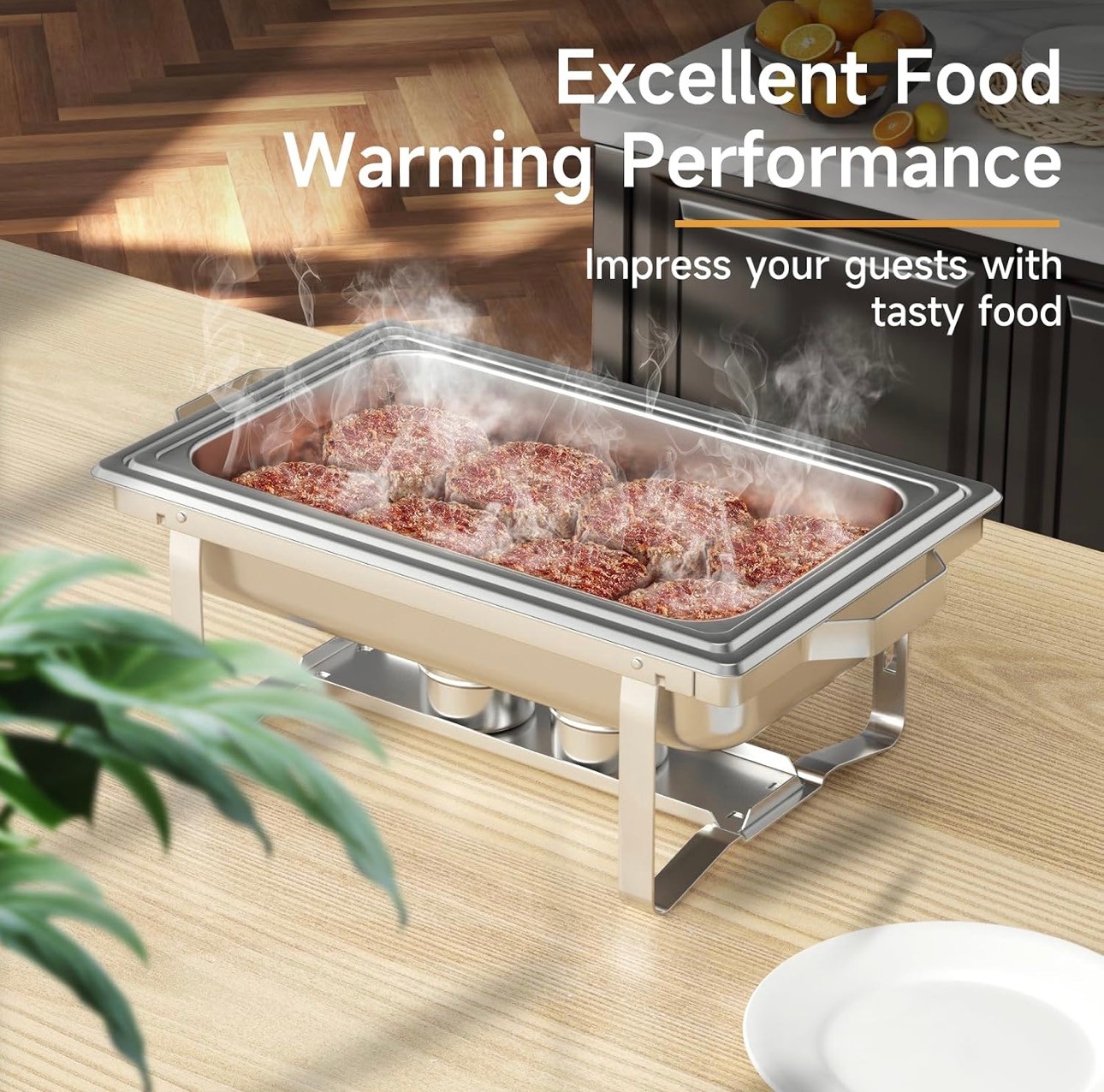 Chafing Dishes for Buffet Warmer 4 Set 9QT High Grade Stainless - photo 5