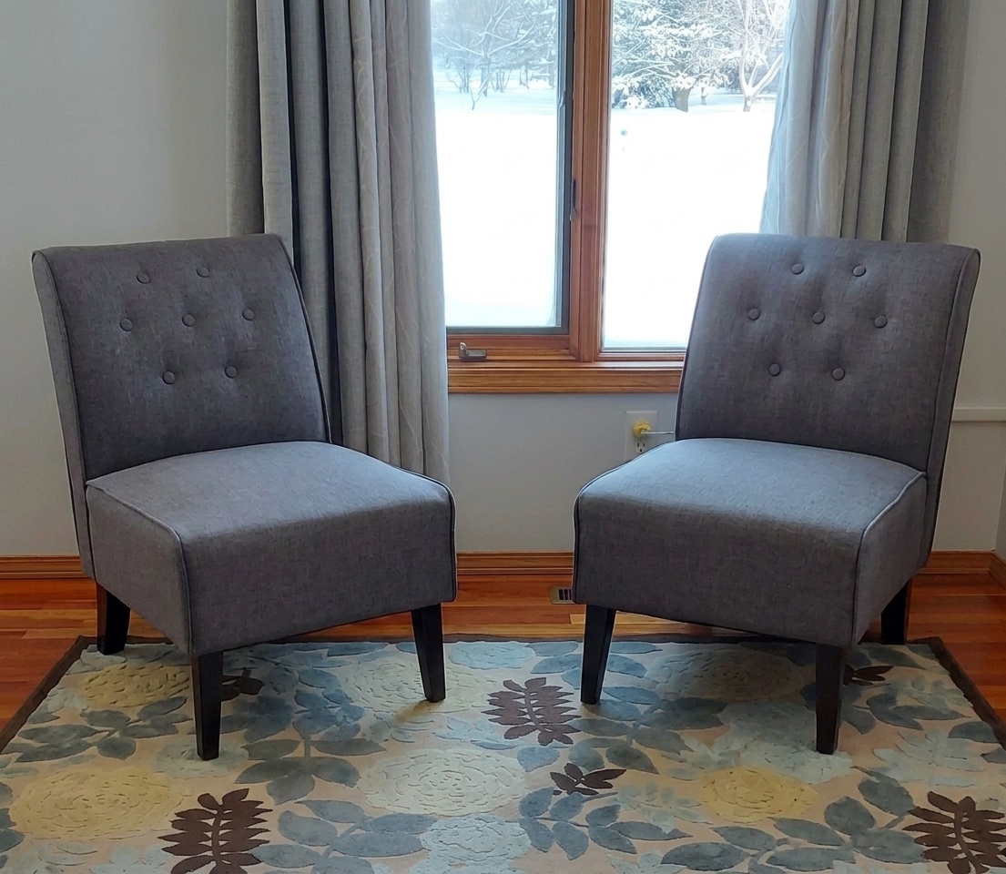 Grey Slipper Chairs – Set of 2 – $160