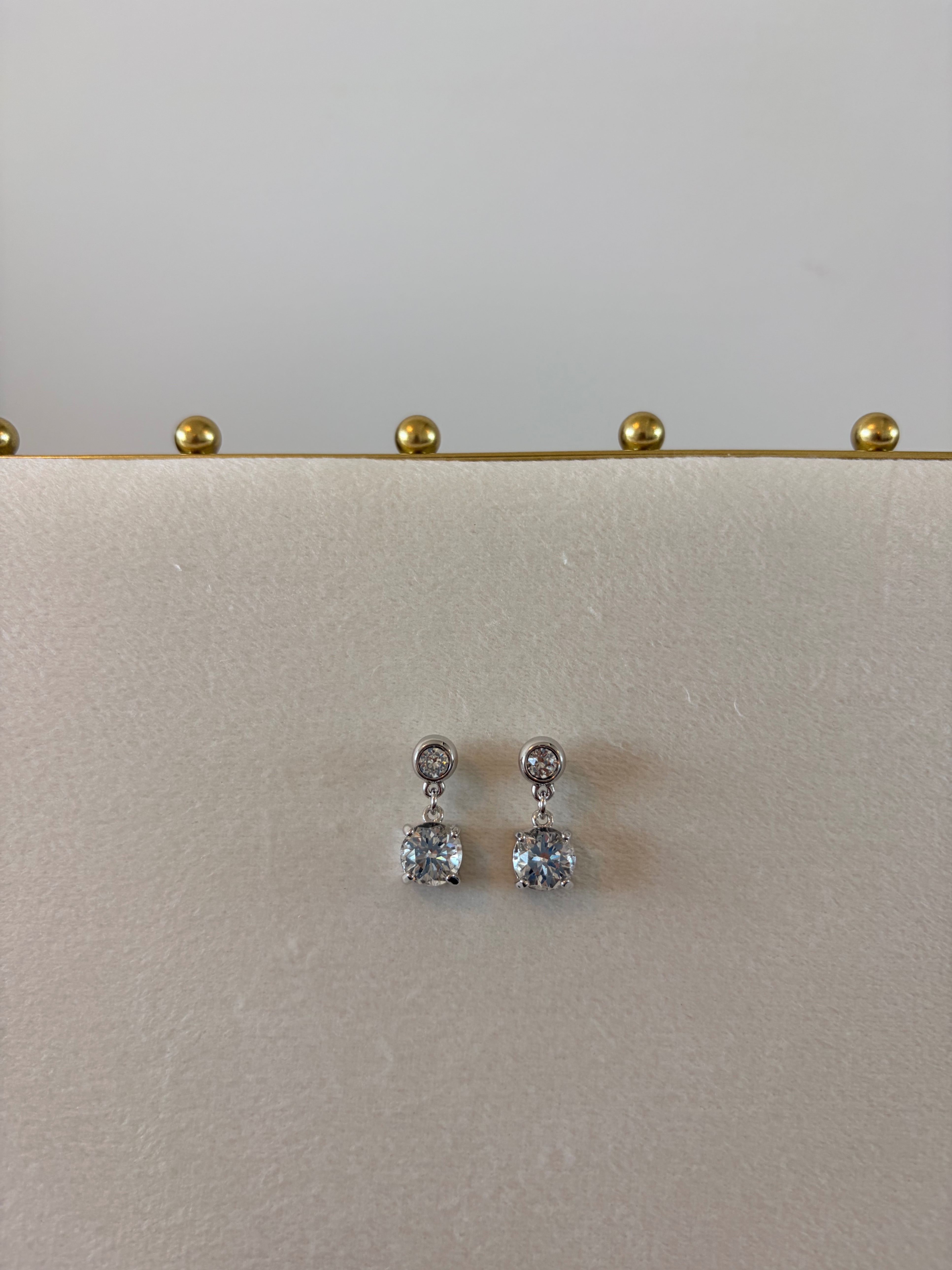 Swarovski Two-Stone Round Drop Earrings