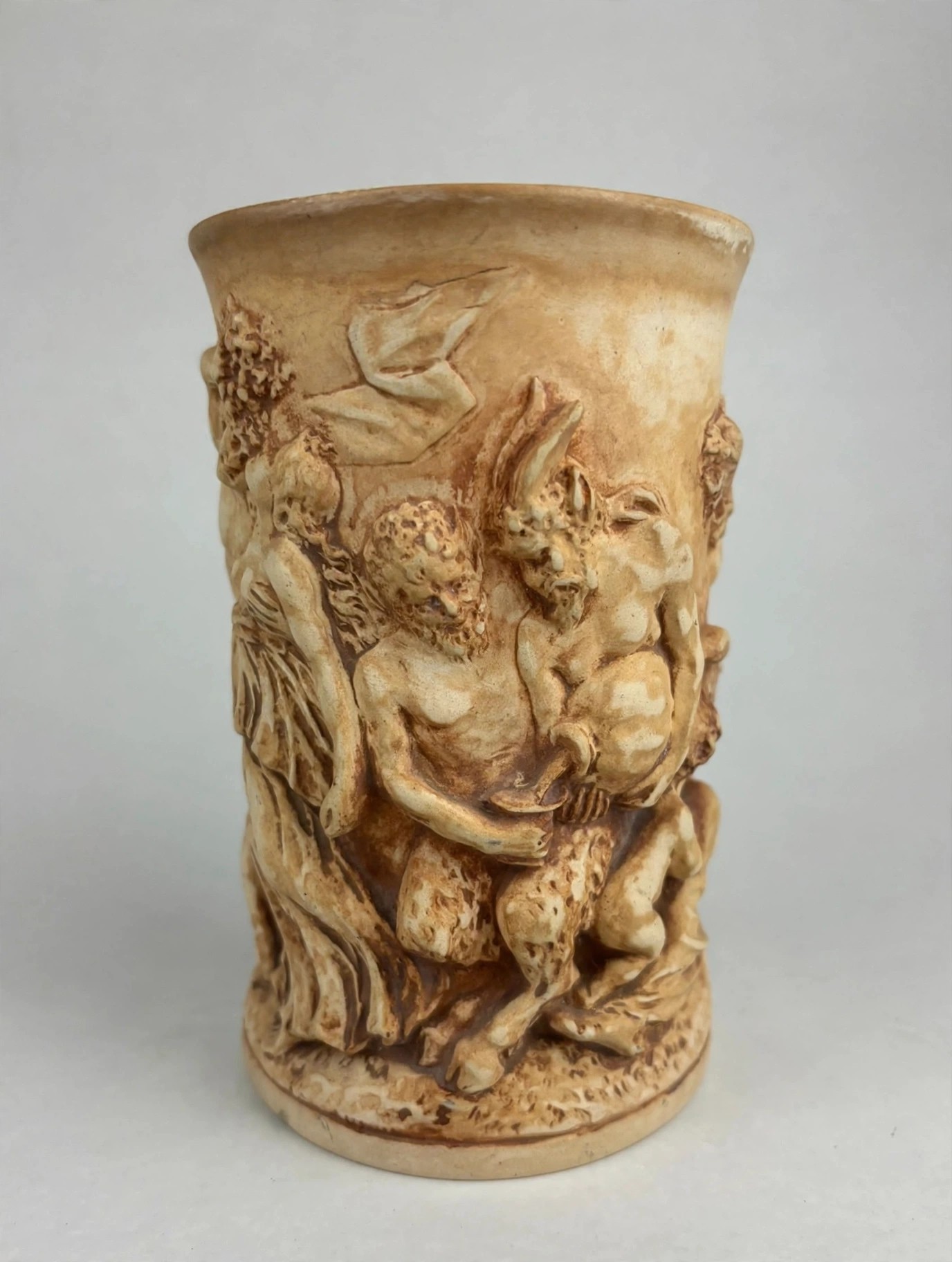 Dini e Cellai Terracotta Planter Vase Bacchanalian Relief