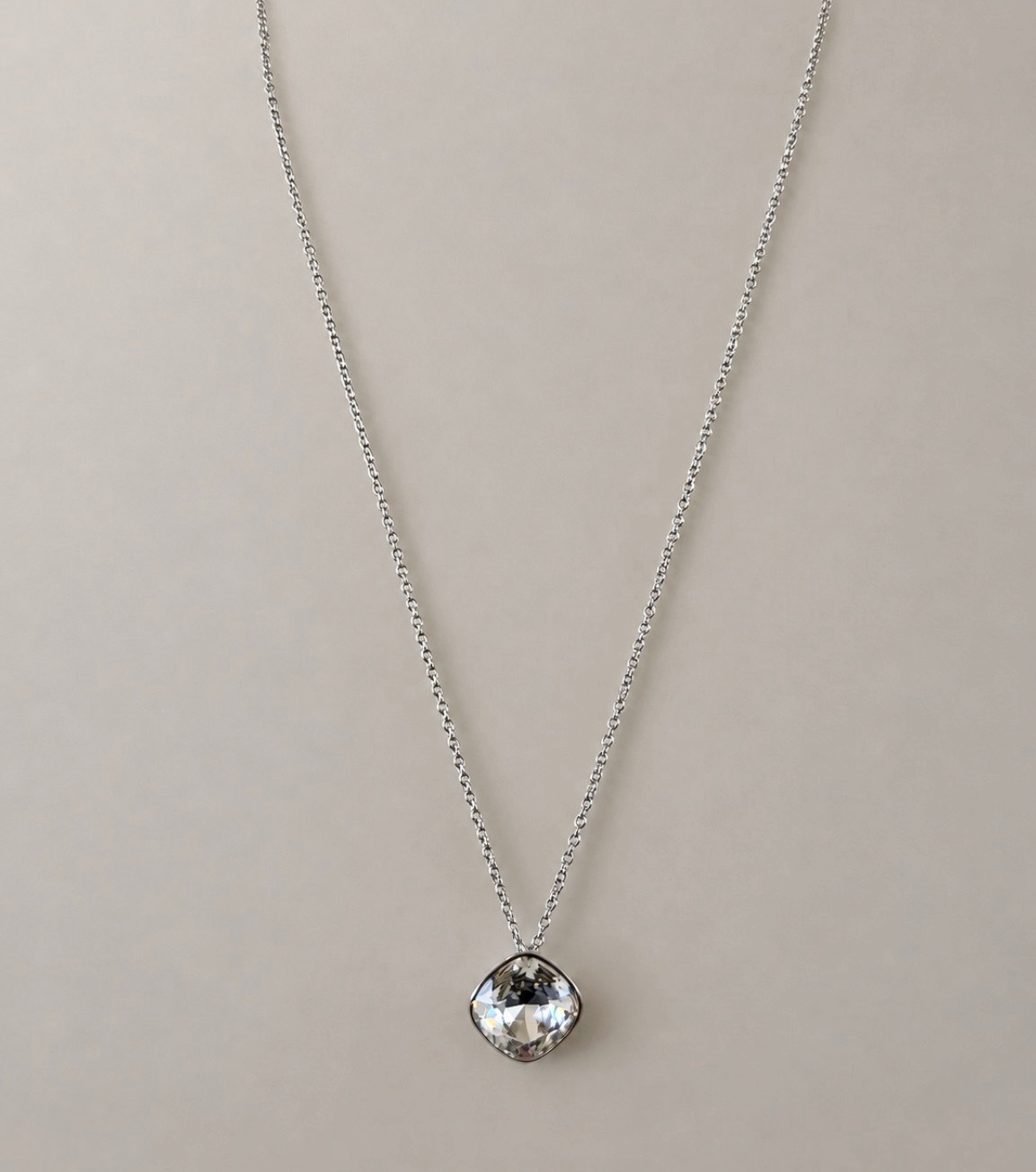 Swarovski Cushion Cut Crystal Pendant Necklace