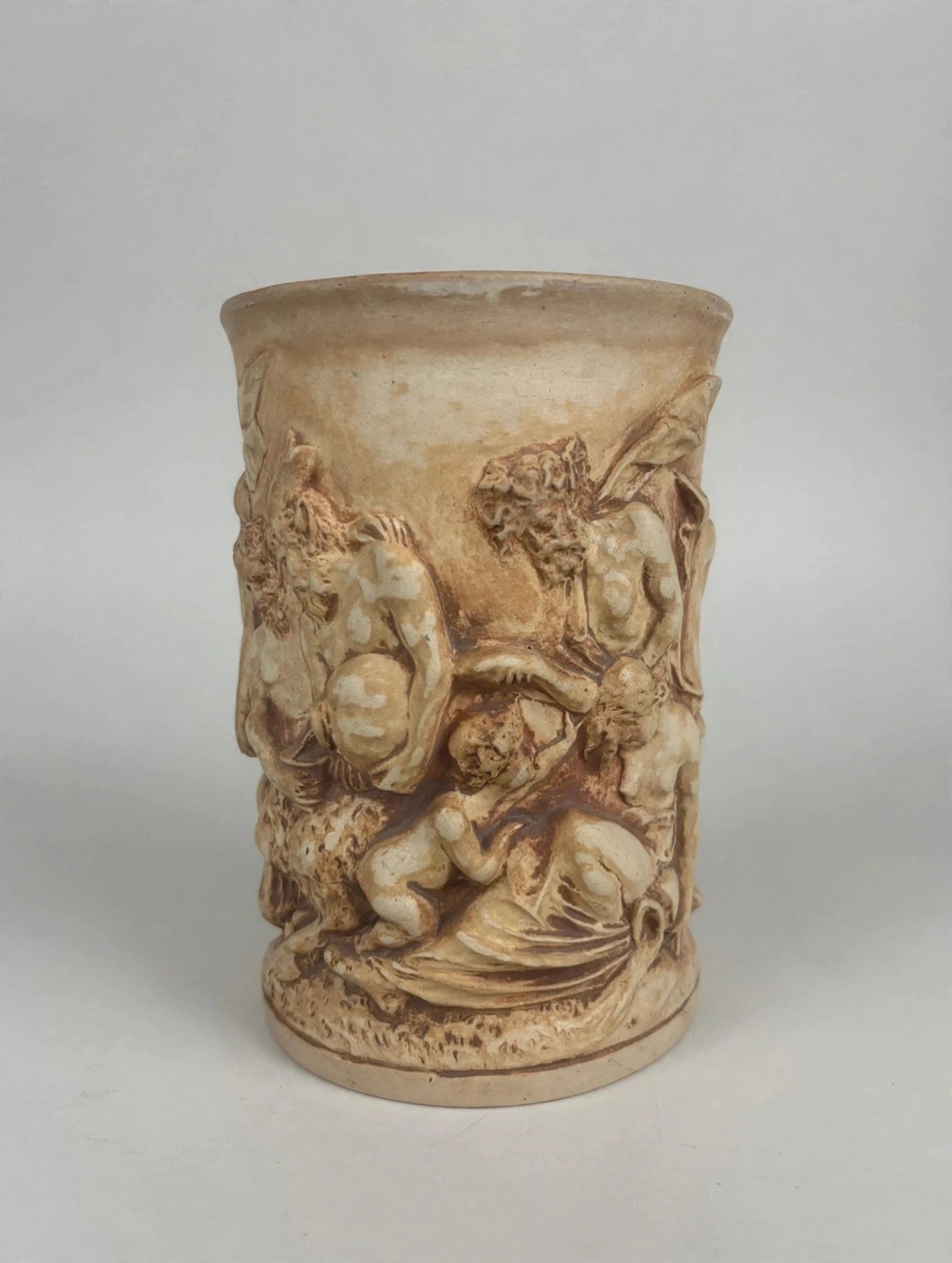 Dini e Cellai Terracotta Planter Vase Bacchanalian Relief - photo 3