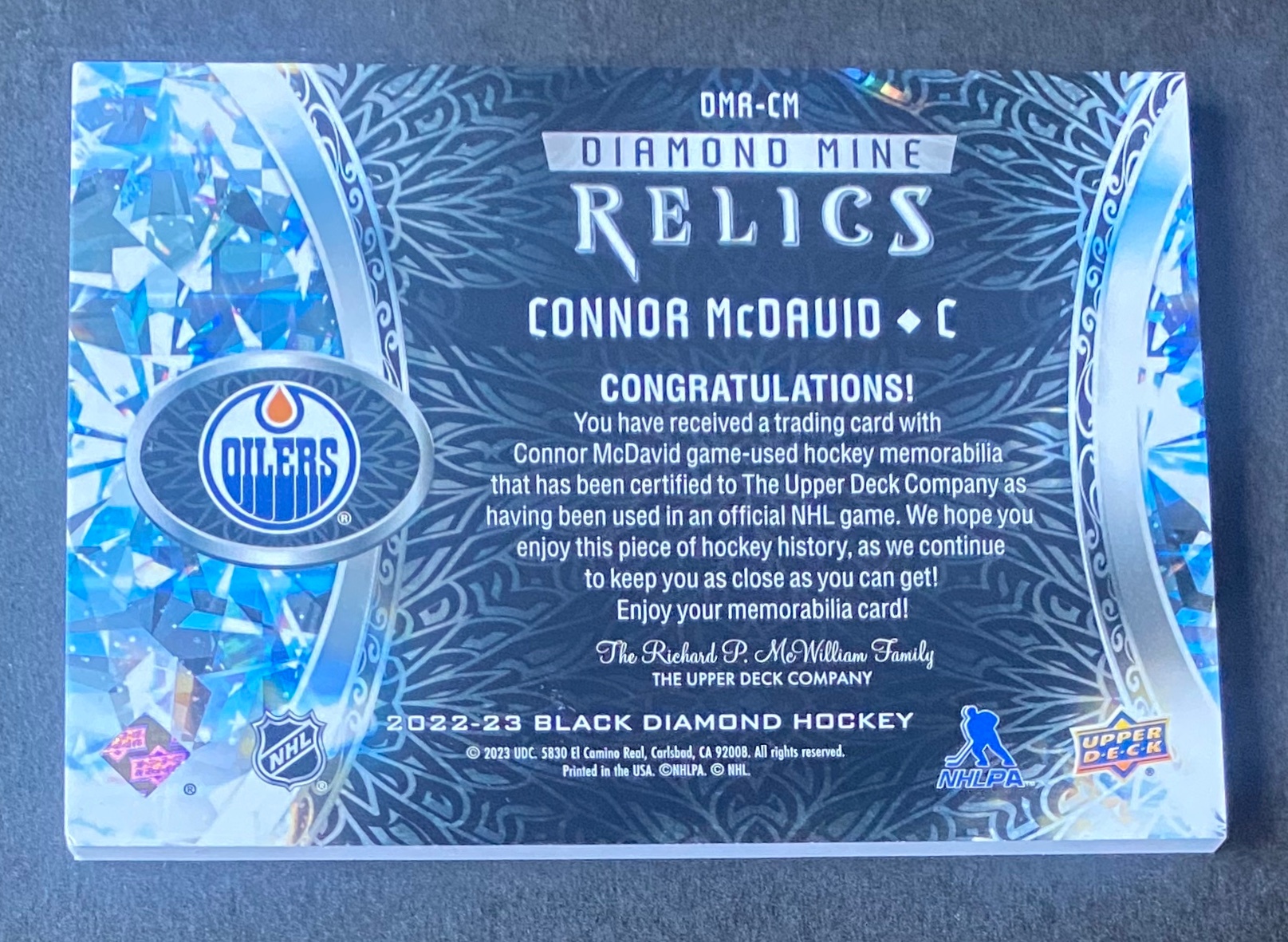 Edmonton Oilers Connor Mcdavid Relics Game Used Jersey - photo 2