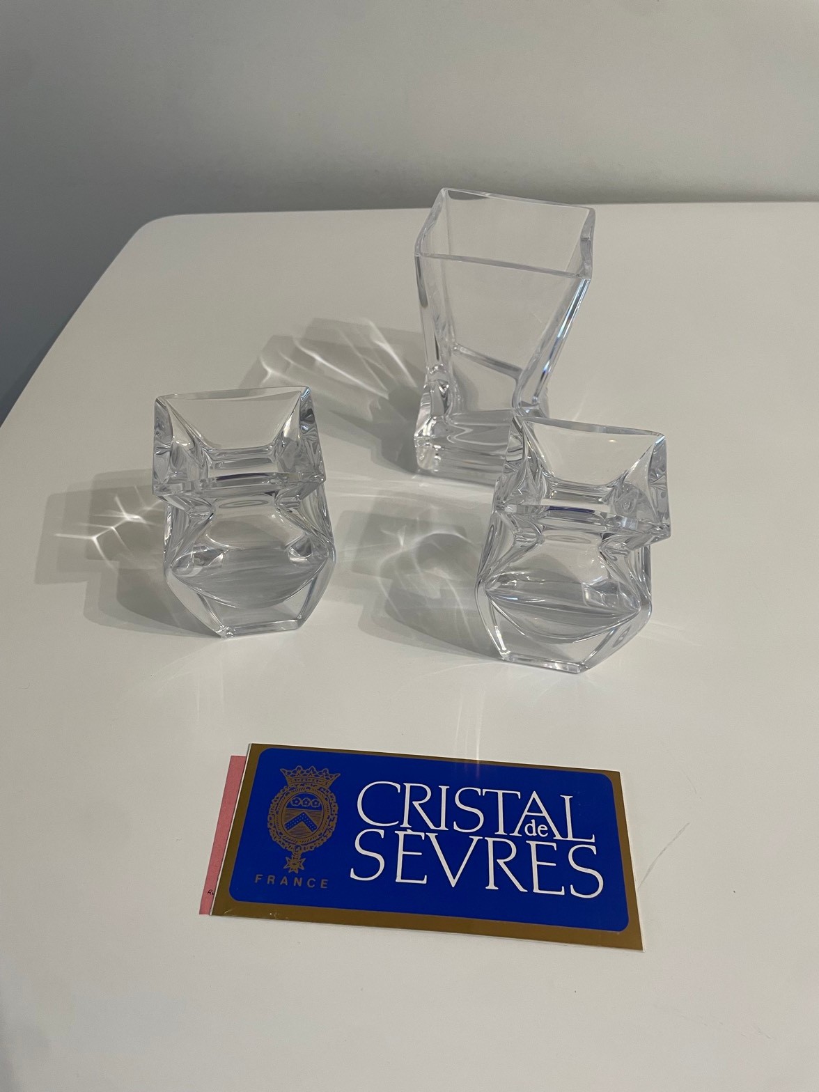 French Crystal Vase Set