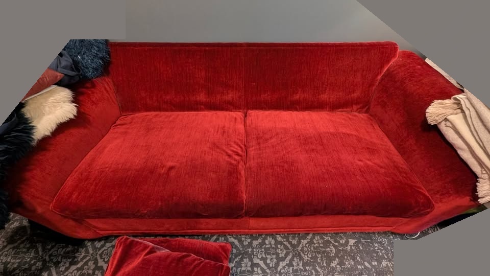 Vintage red velvet convertible couch (full size bed) - photo 4