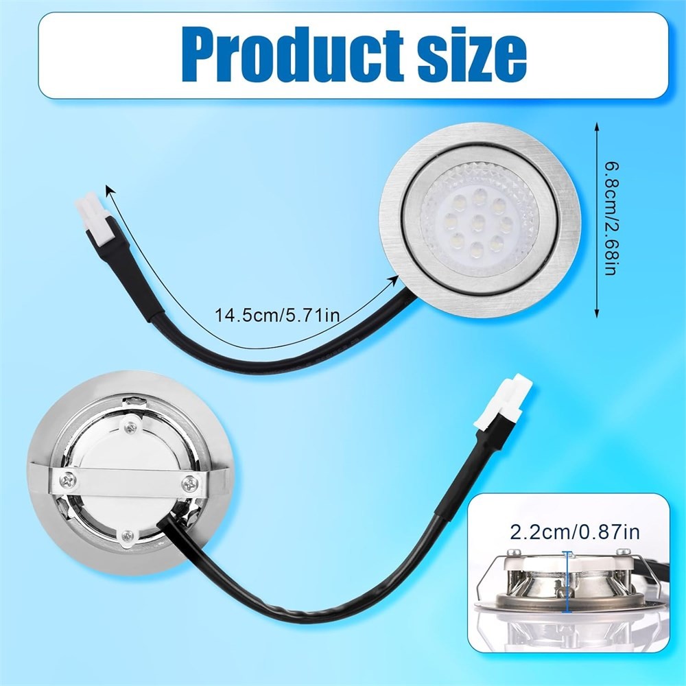 2PCS 12V LED Range Hood Lights 6500K – EL Plug - photo 3