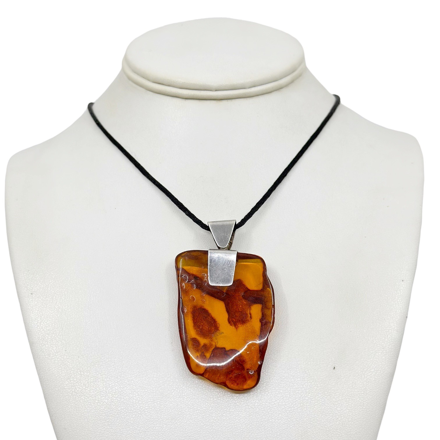 Modernist Sterling Silver baltic amber pendant - photo 3
