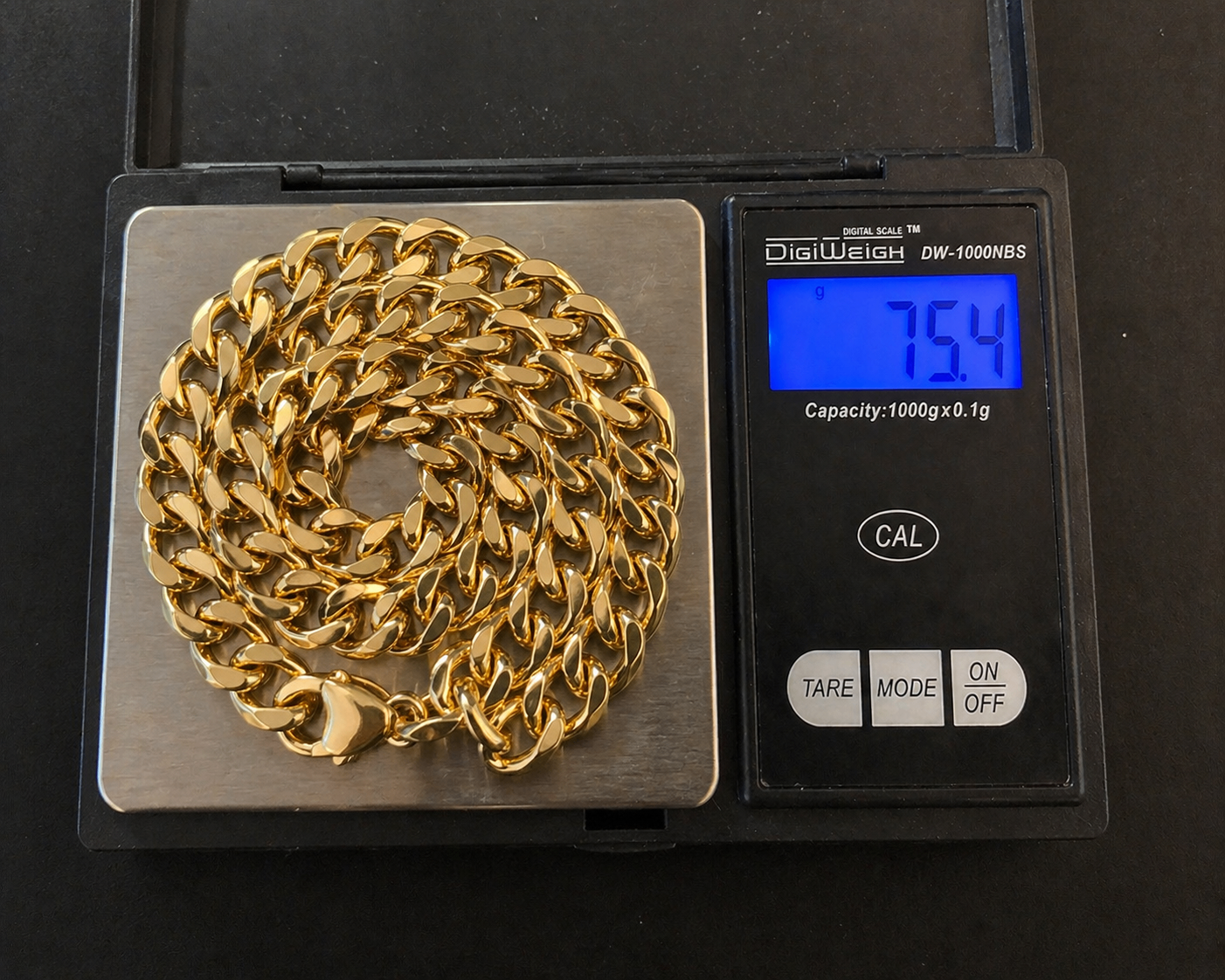 24K Gold Gucci Link Chain-21" heavy jeweler's bronze core - photo 4
