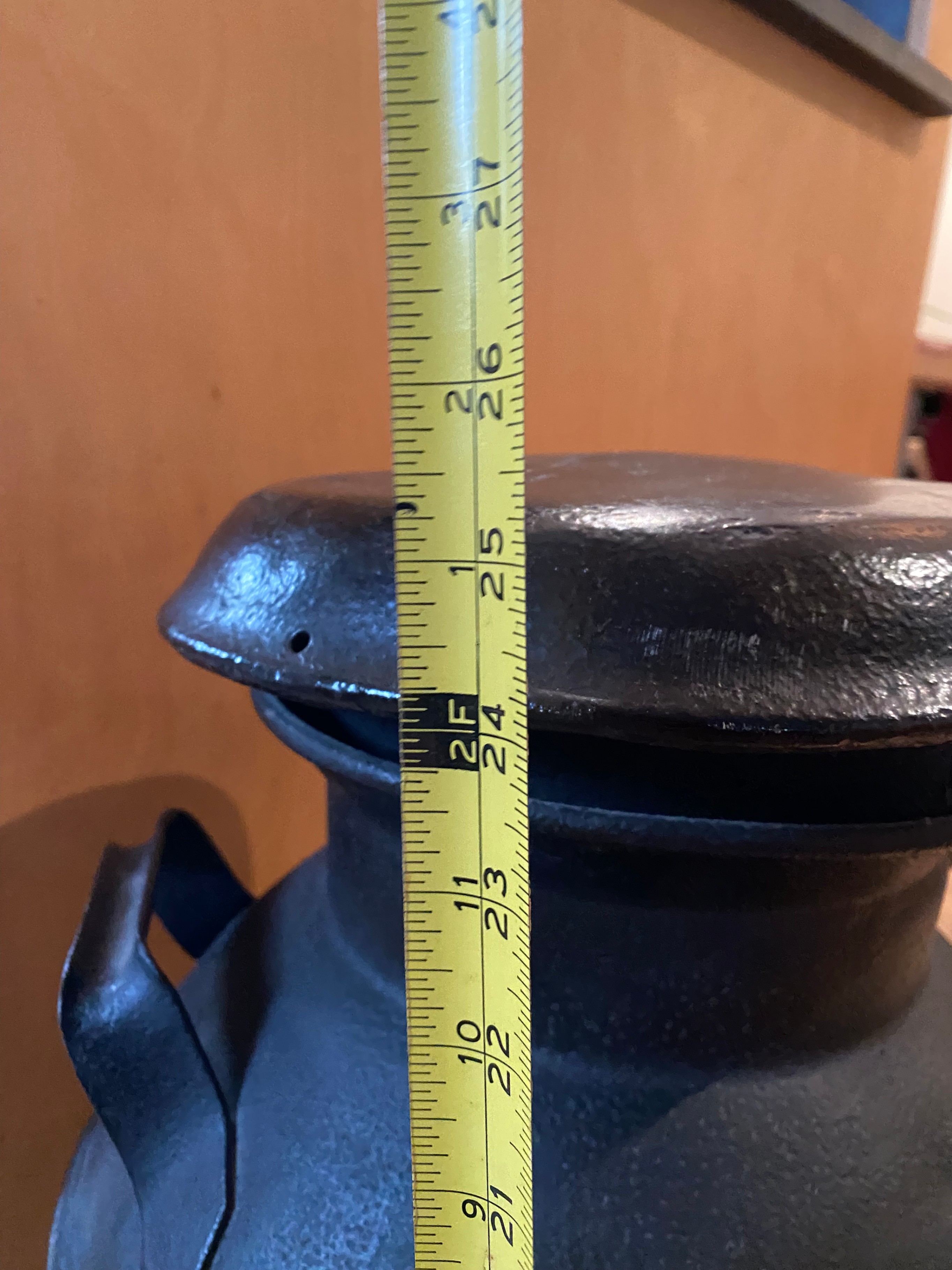 Antique Metal Milk Can: Painted Black - photo 4