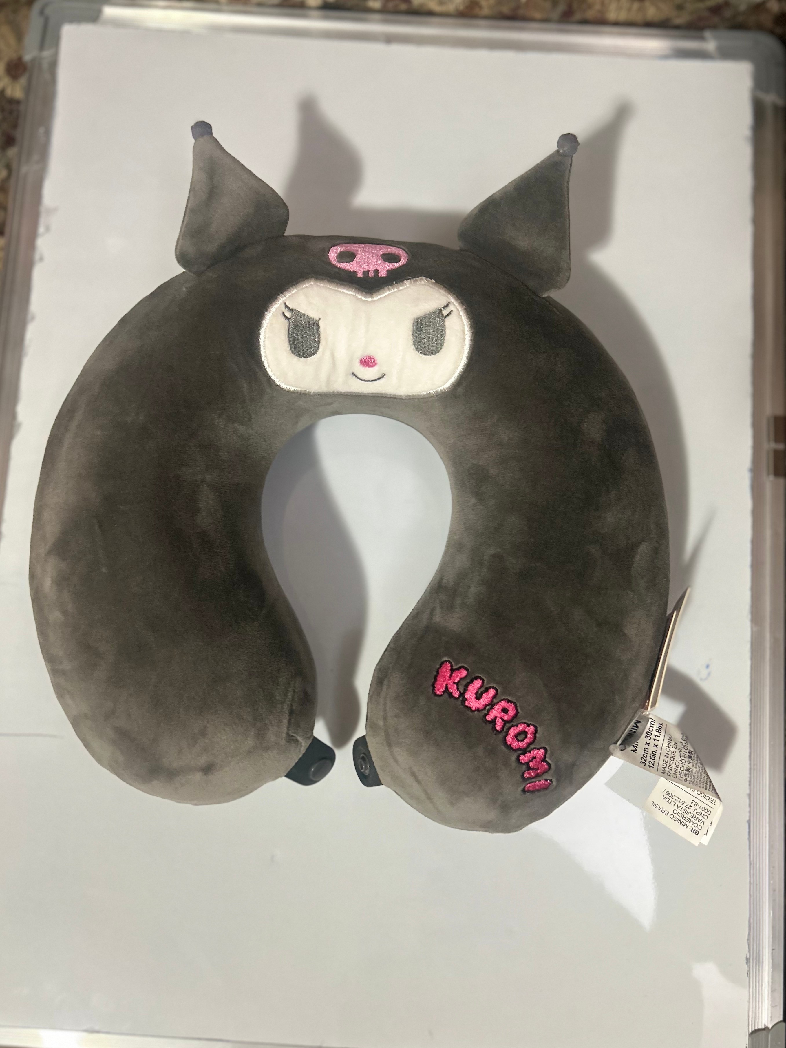 MINISO Sanrio Kuromi Neck Pillow 12.6in/32cm by 11.8in/30cm