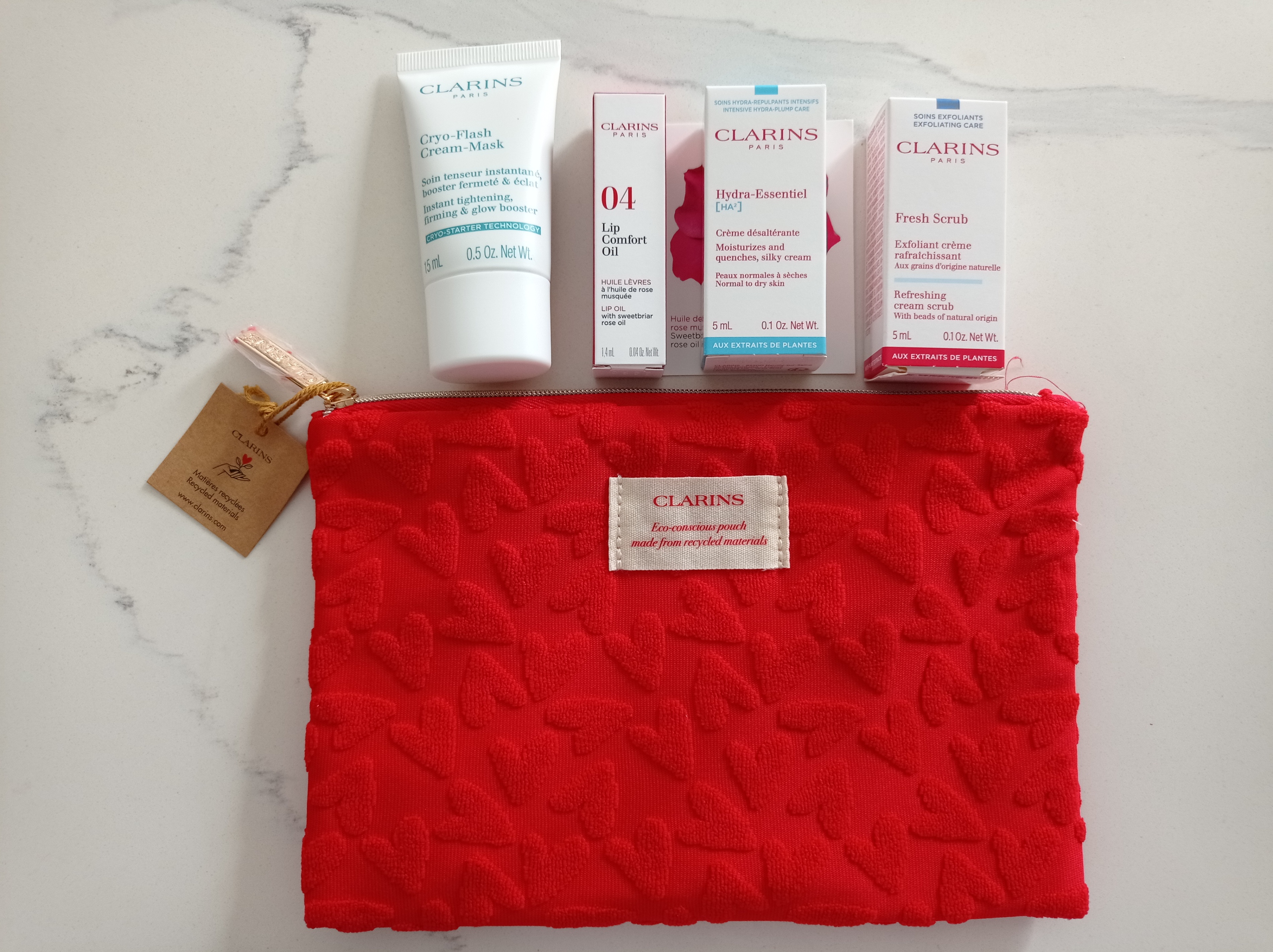 Brand New Clarins Skincare Set ($47 value) + FREE Makeup bag