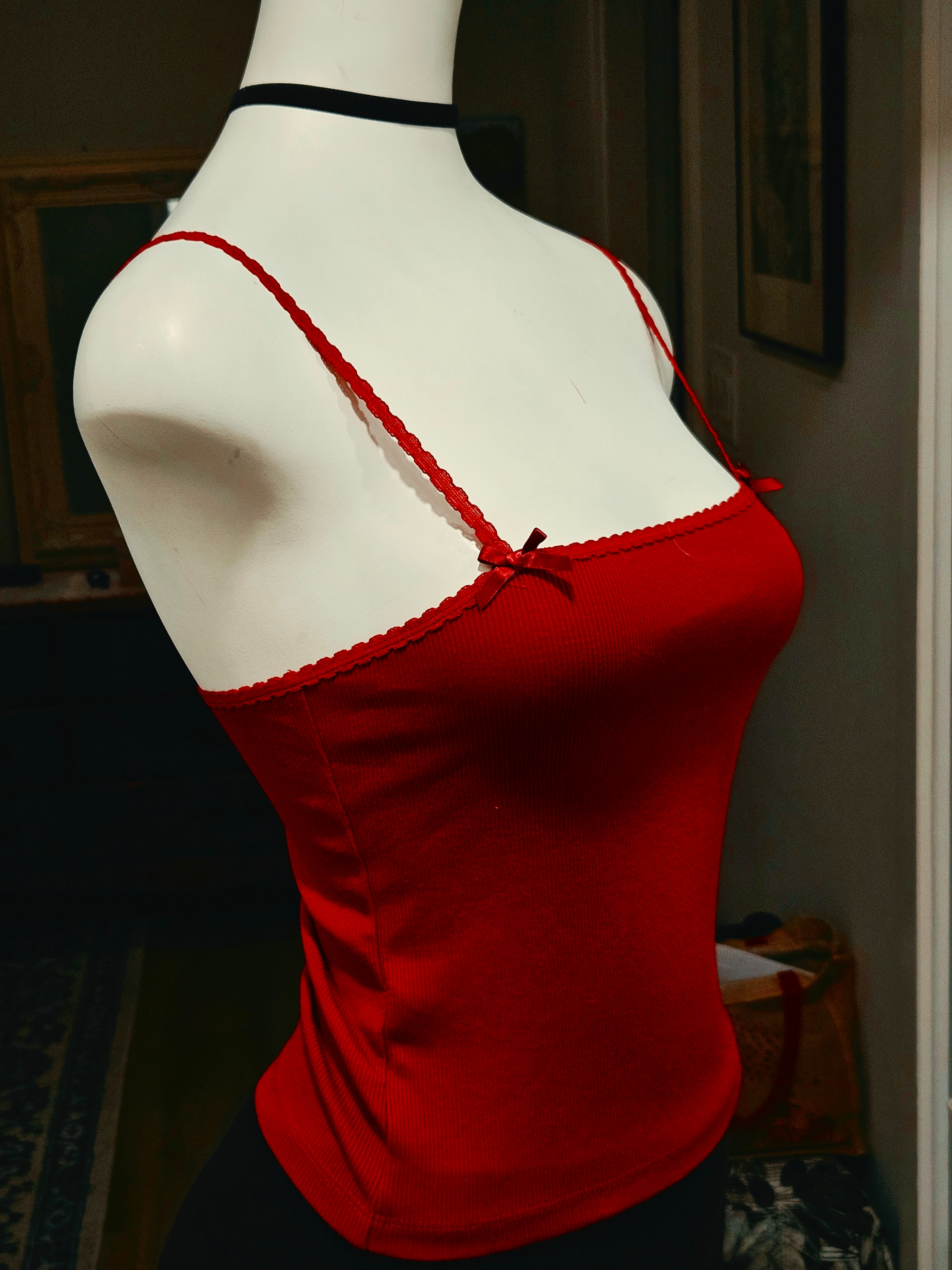 cherry red bow tank - photo 2