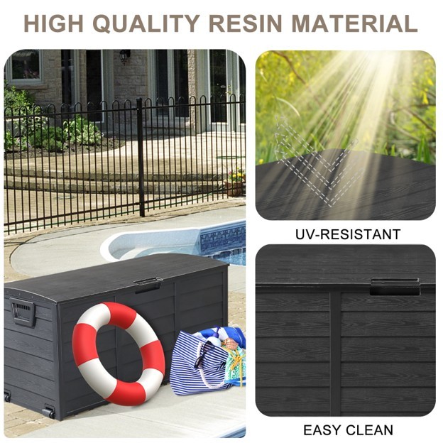 75‐Gallon Outdoor Garden Storage Deck Box – Black - photo 2