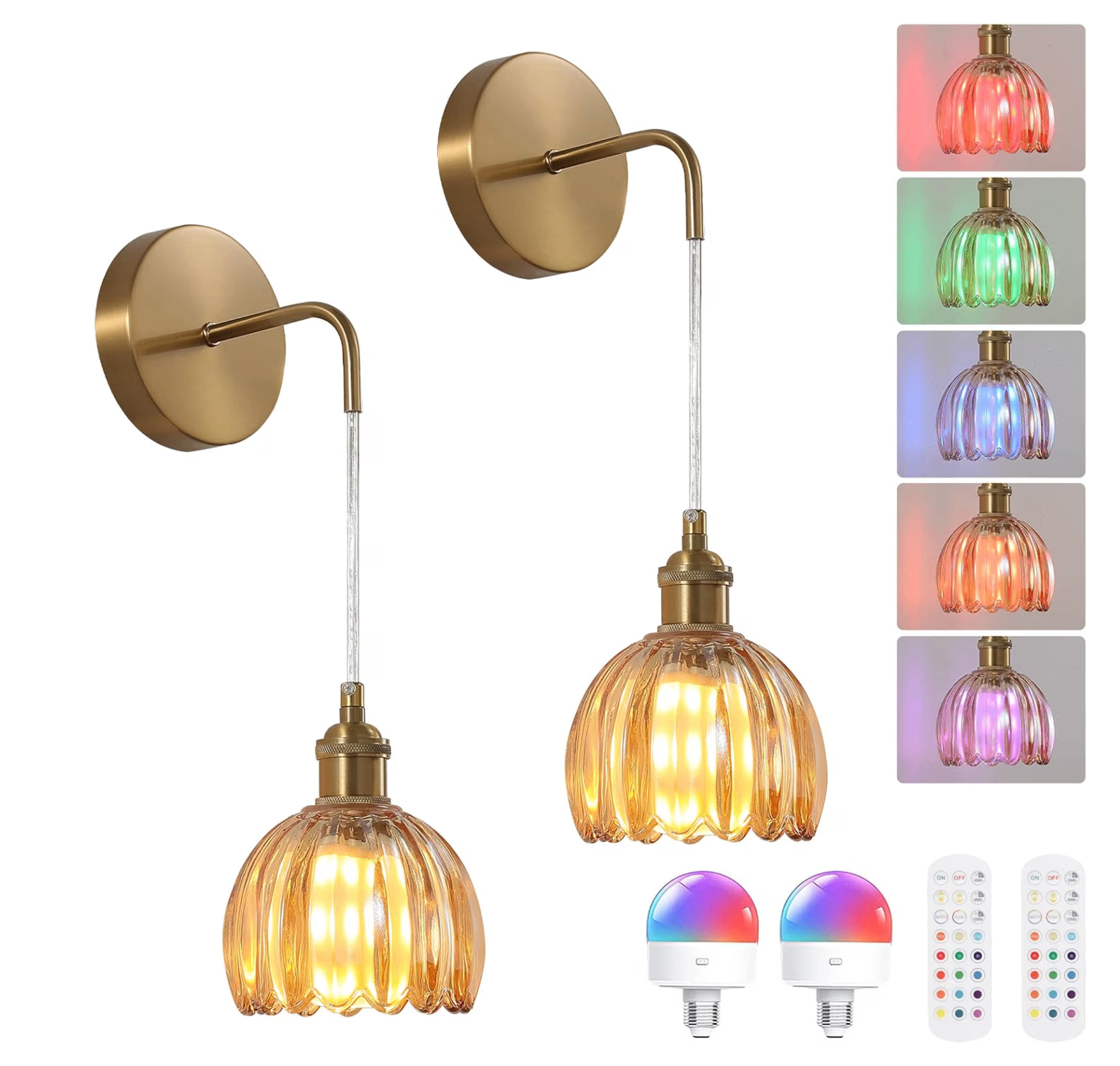 Wall Sconces Set of 2, Battery Operated (New)