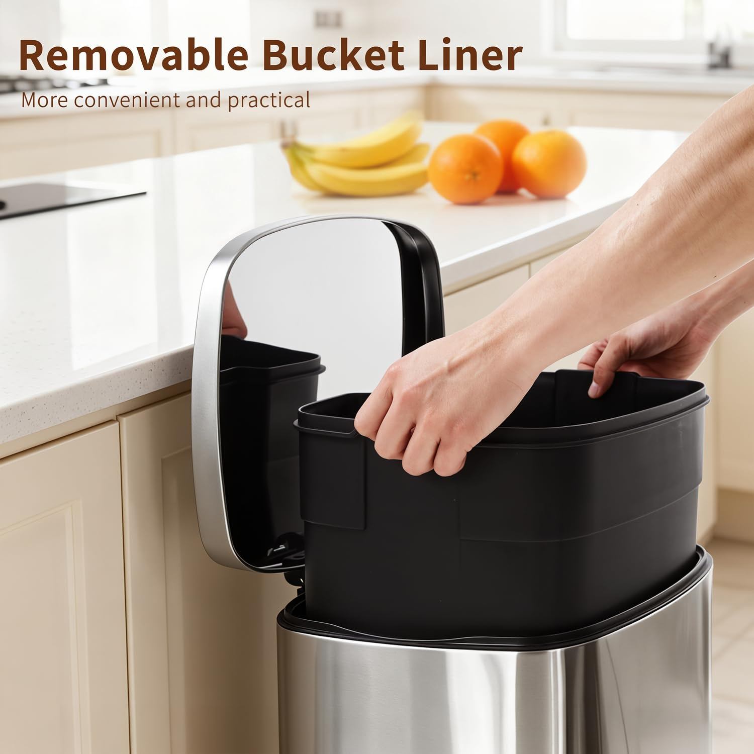 🗑️✨ PayLessHere 13‑Gallon Stainless Steel Kitchen Trash Can ✨🗑️ - photo 4