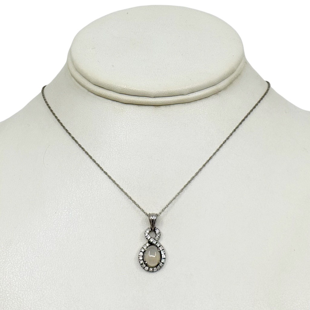 Sterling silver moonstone & cubic zirconia pendant - photo 5