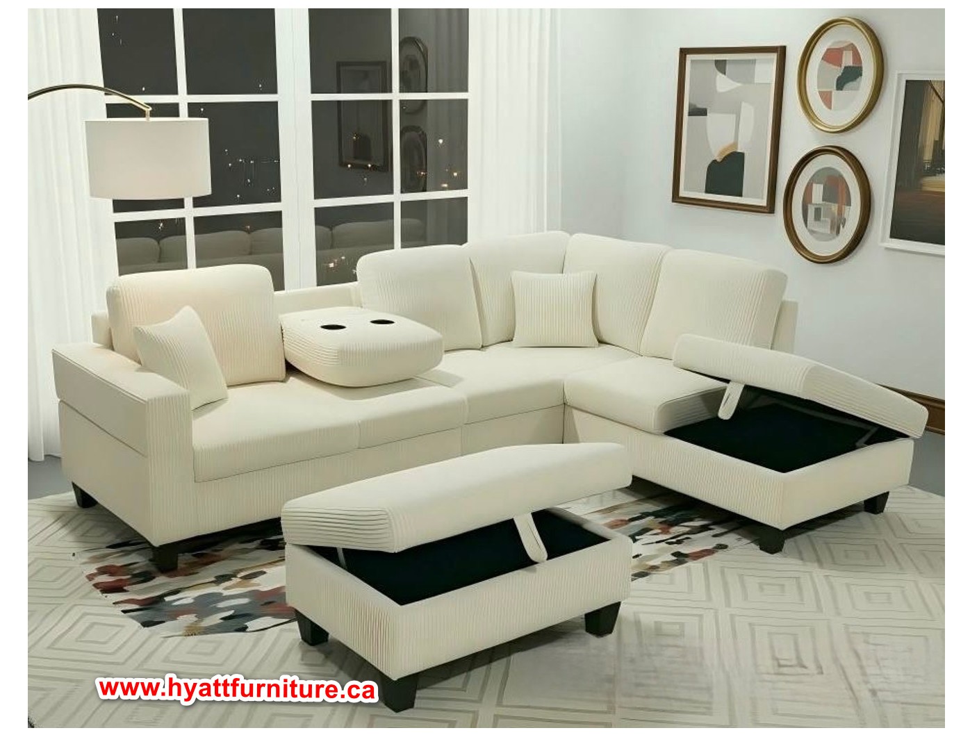 Brand new Corduroy Fabric Sectional only $998