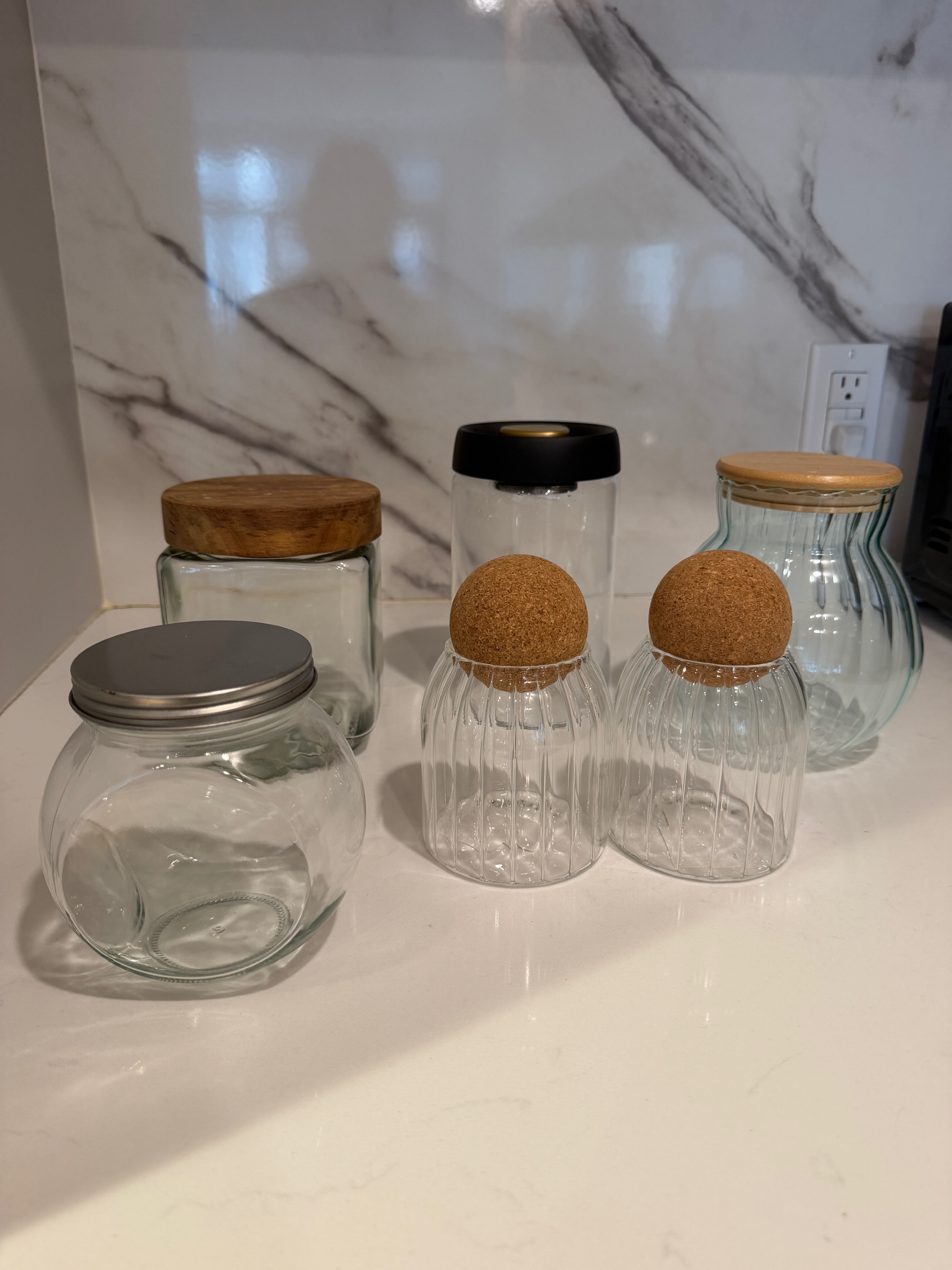 6 Glass Storage Jars