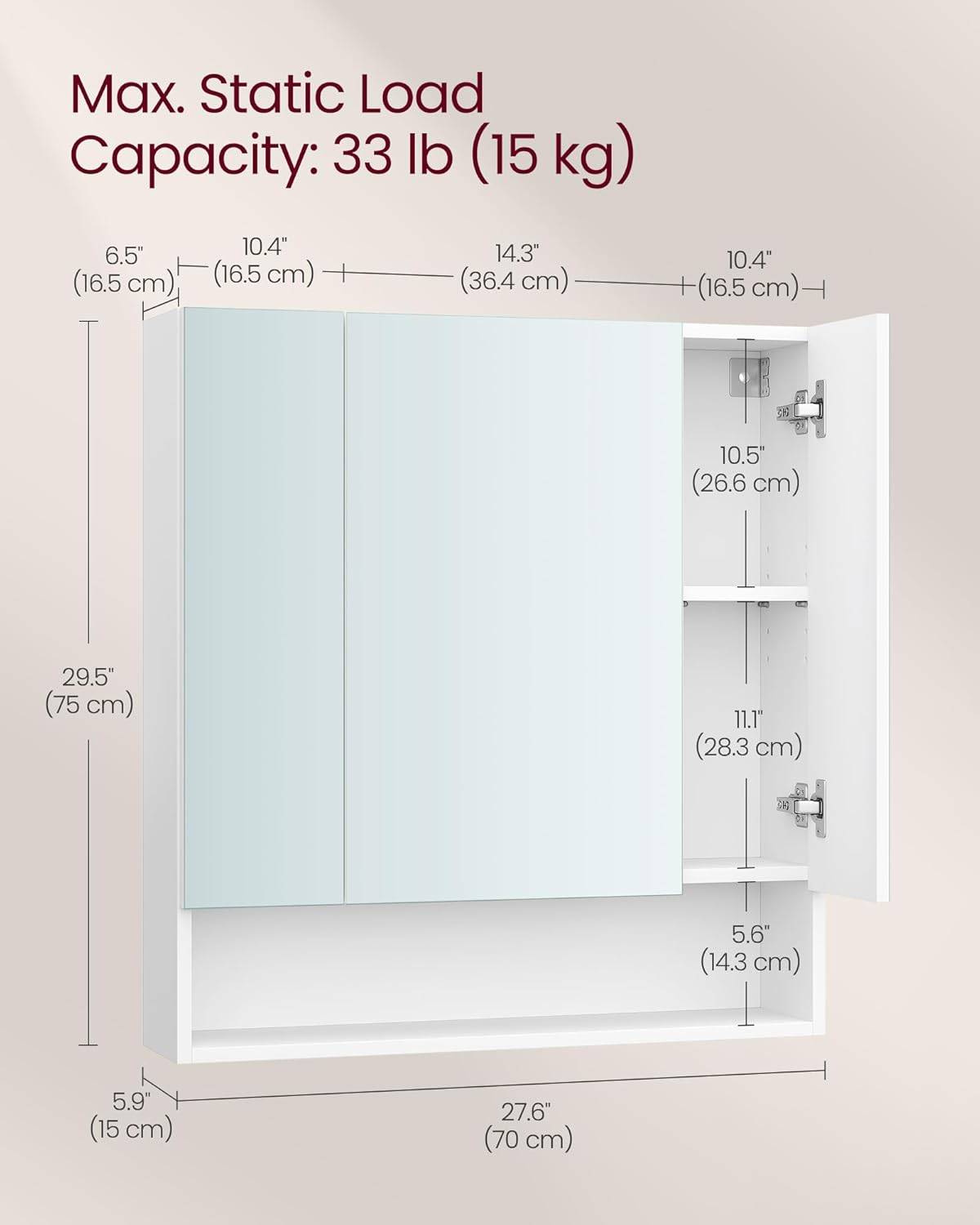Medicine Cabinet Mirror, Bathroom Wall Mirror Cabine - photo 5