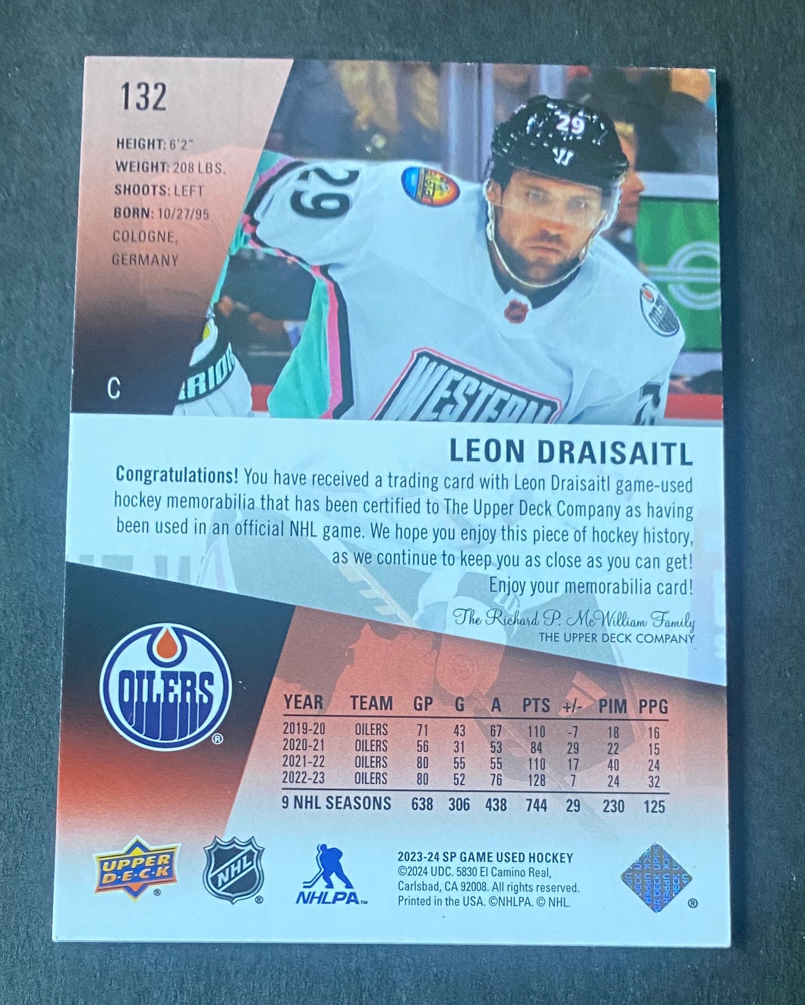 Edmonton Oilers Leon Draisaitl Game Used Jersey - photo 2