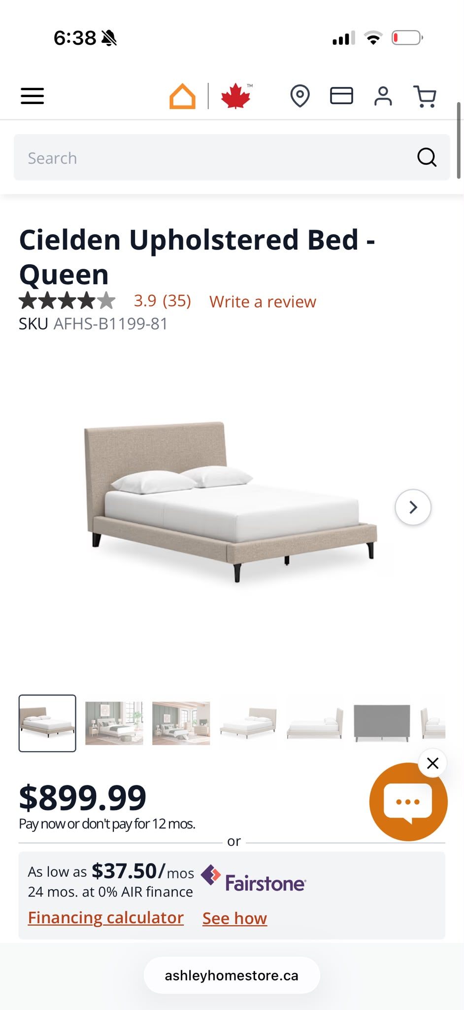 Ashley Queen Upholstered Bed Frame – Originally bought $900+tax - photo 4