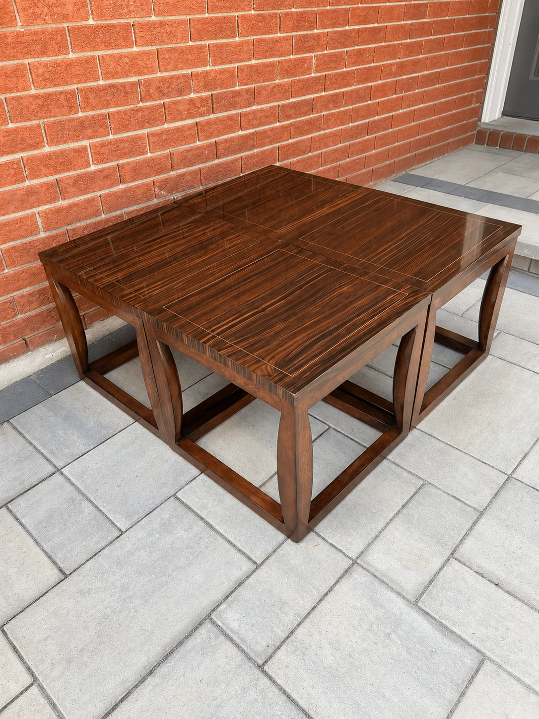 Vintage Macassar Ebony & Brass Modular Tables - photo 3