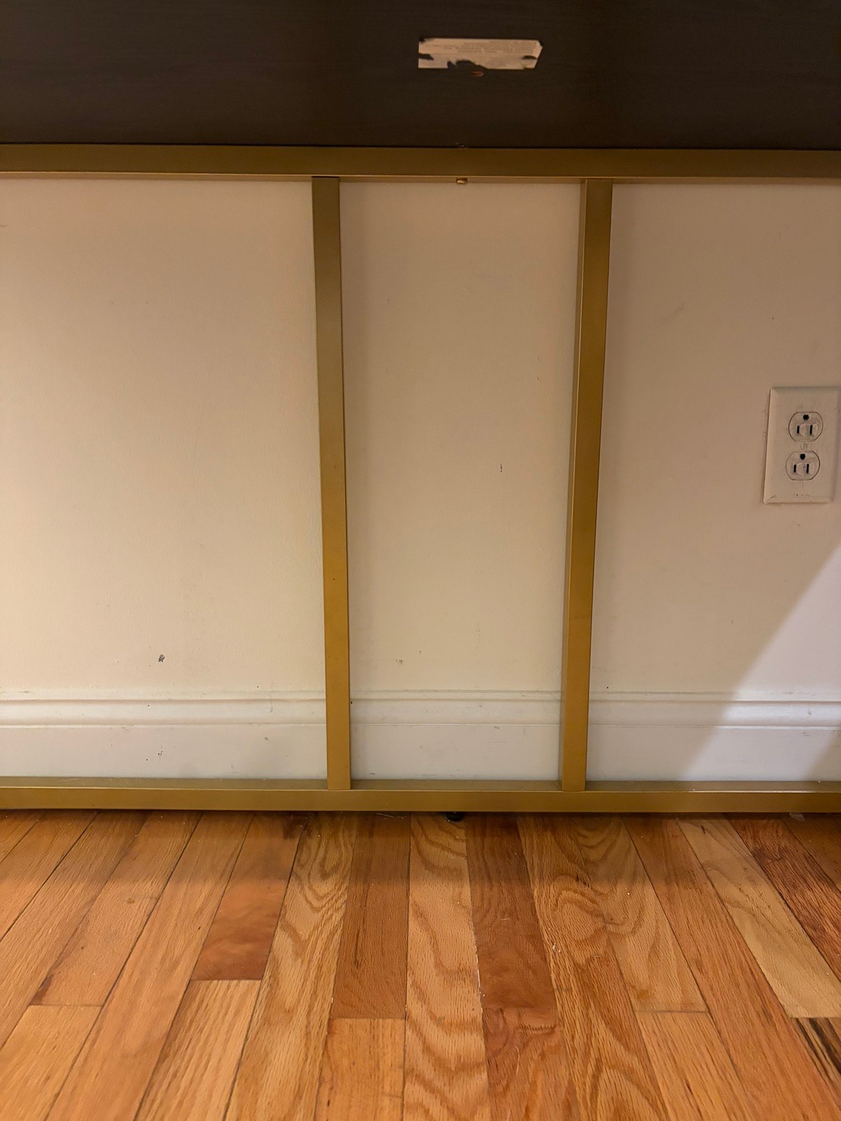 Black Desk with Gold Legs — 2 Drawers, 47.5 in Wide - photo 4