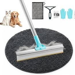 Carpet Rake for Pet Hair Removal Tool, 6 in 1 Pet Hair Remover