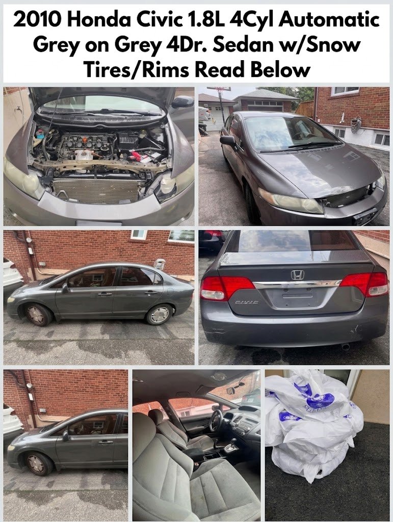 2010 Honda Civic 1.8L 4Cyl Automatic Grey on Grey 4Dr.