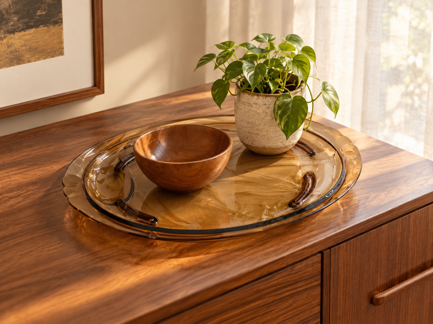 Pyrex Amber Glass Oval Serving Tray - photo 4