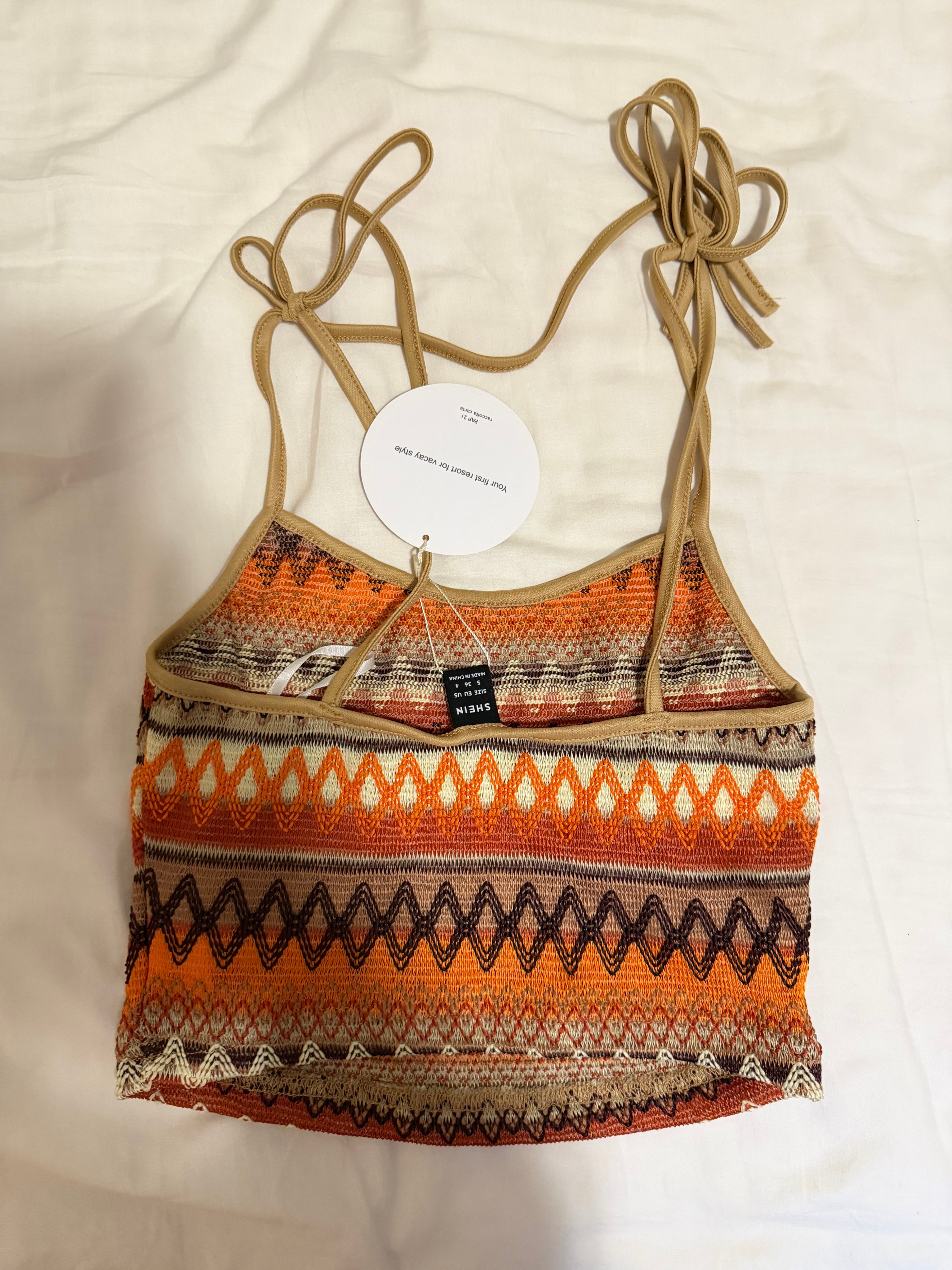 SHEIN Boho Knit Crop Top - photo 2