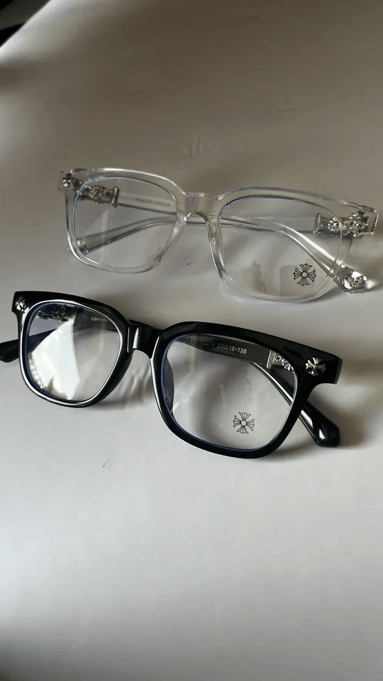 Black And Clear Chrome Glasses
