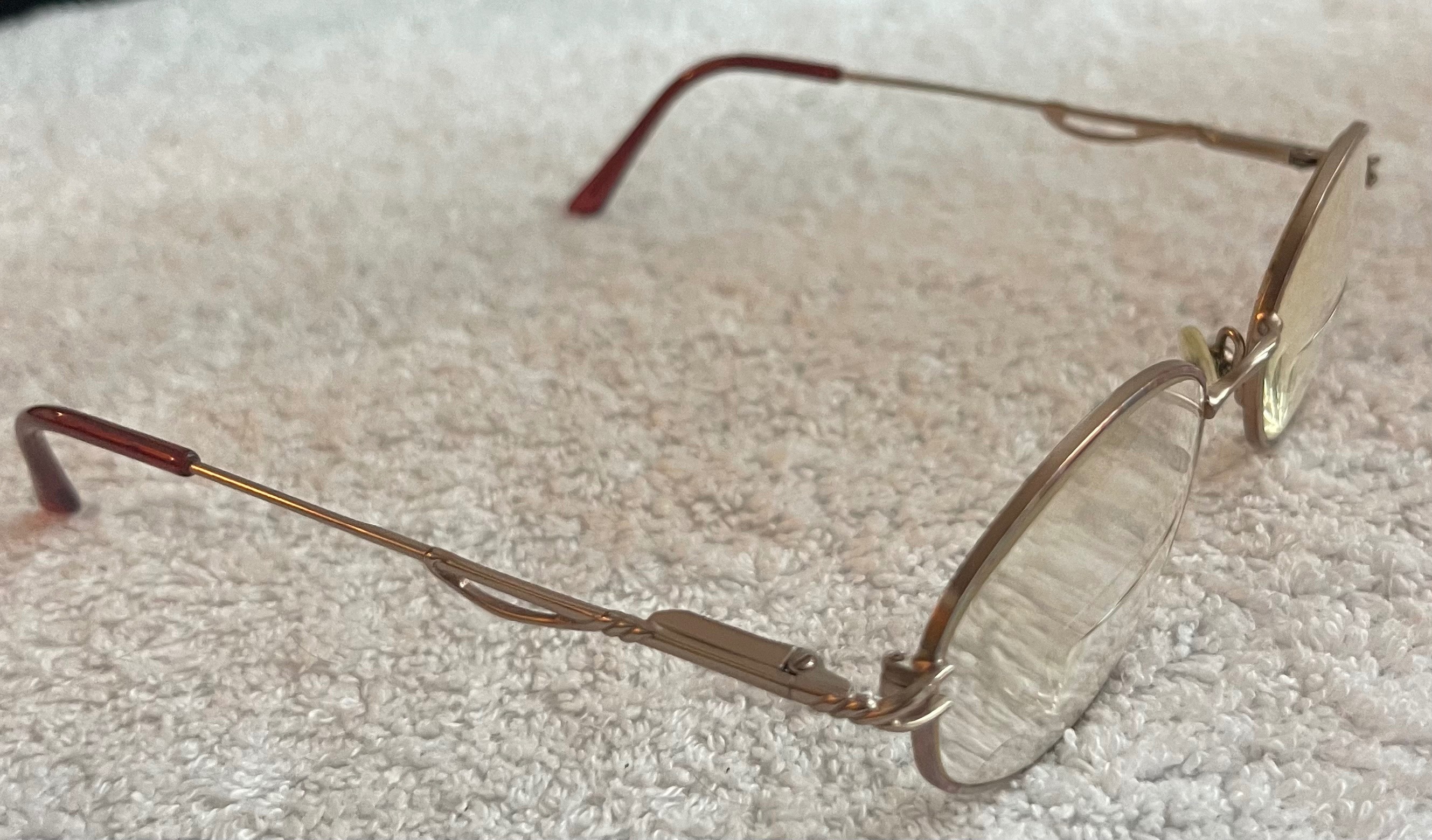 Vintage 90s Gold Wire Oval Eyeglass Frame - Filigree Arms - photo 2