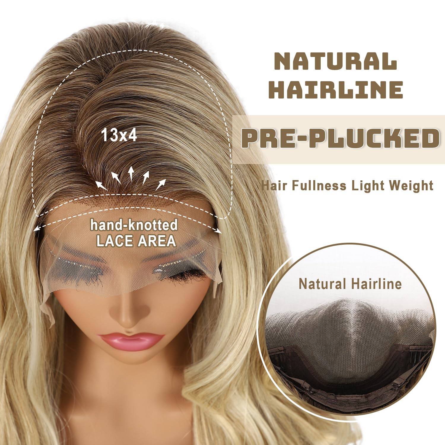 NEW~ 22" Ombre Blonde Lace Front Wig – 13x4 – Dark Roots - photo 4