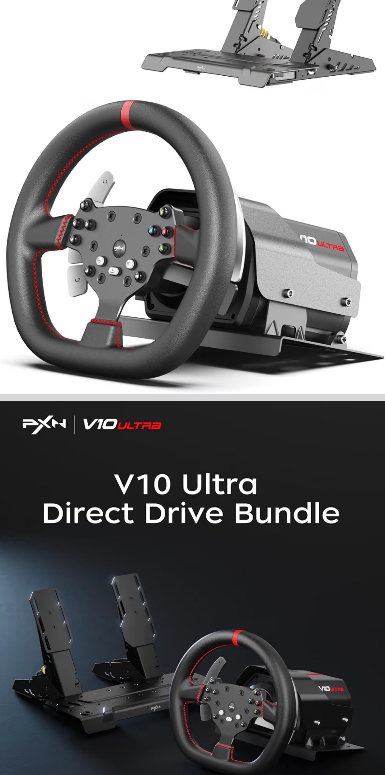 NEW: V10 Ultra Direct Drive Gaming Steering Wheel 4 Paddle Shift
