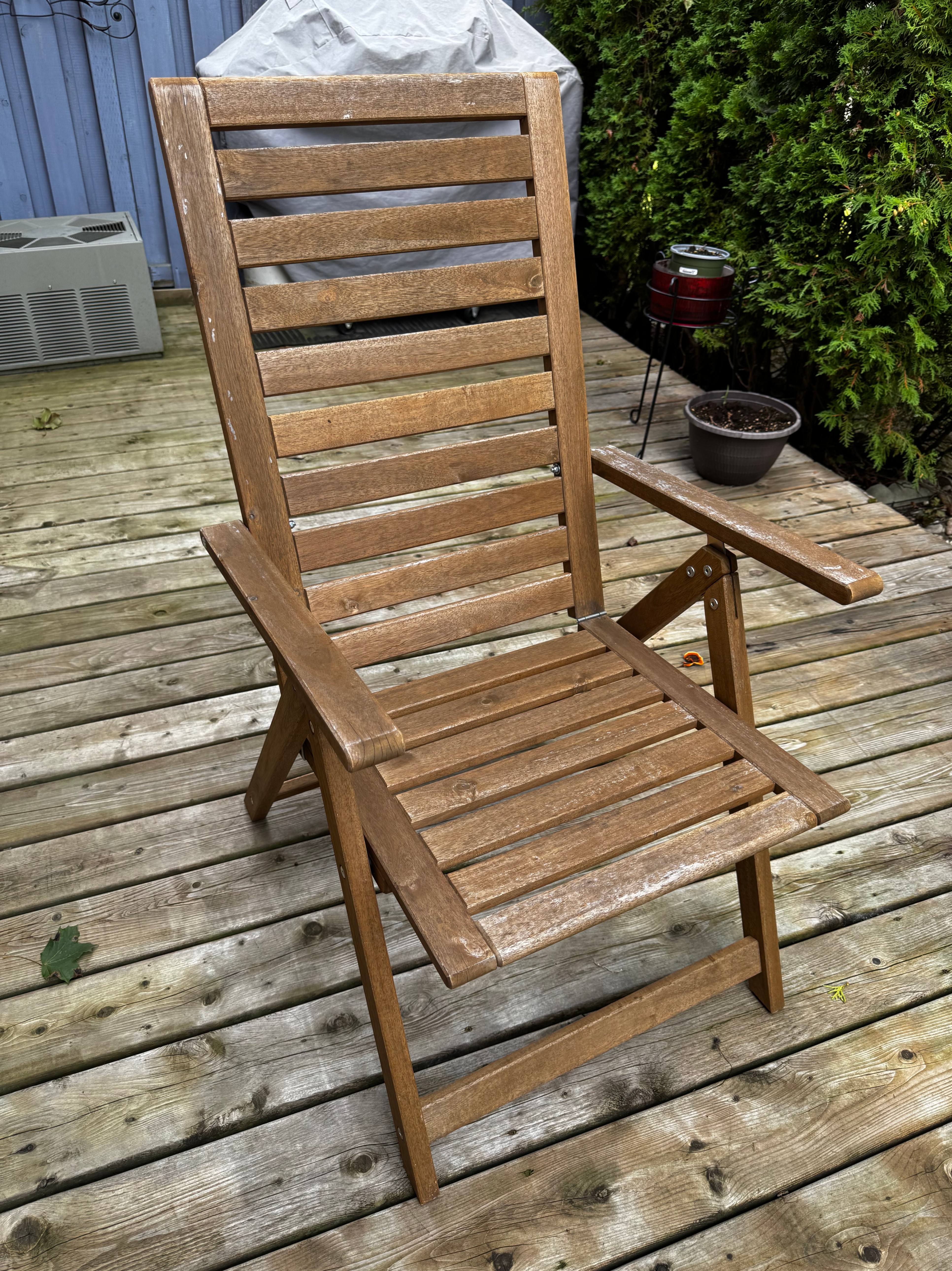 Pair of IKEA NÄMMARÖ Outdoor Folding Chairs - Solid Acacia