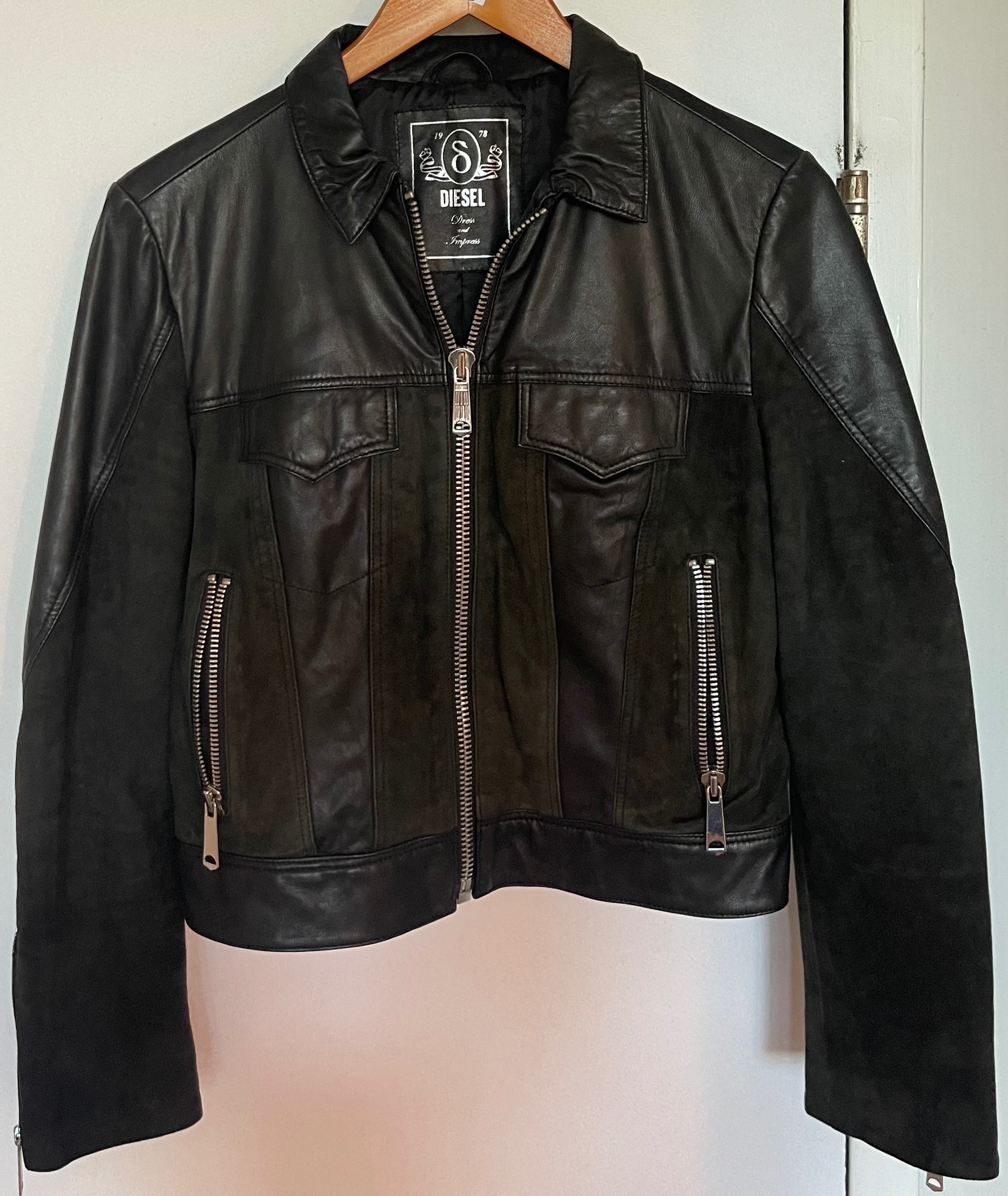 Vintage DIESEL Sheepskin & Suede Leather Jacket (S)