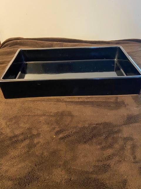 Japanese Black Ikebana Vase/Suiban/Suiseki